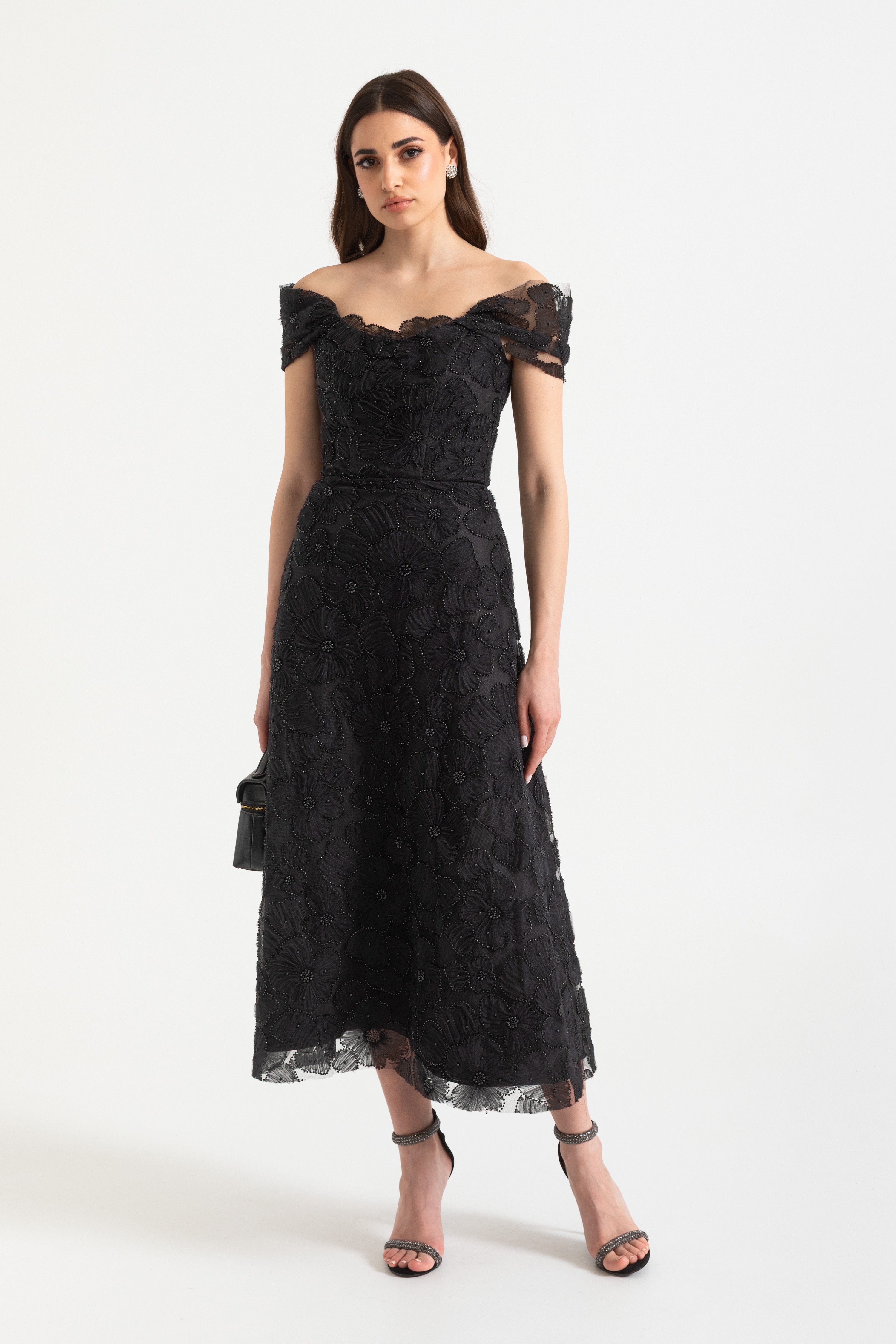 Isabel Midi Dress - Black  Antoanelle