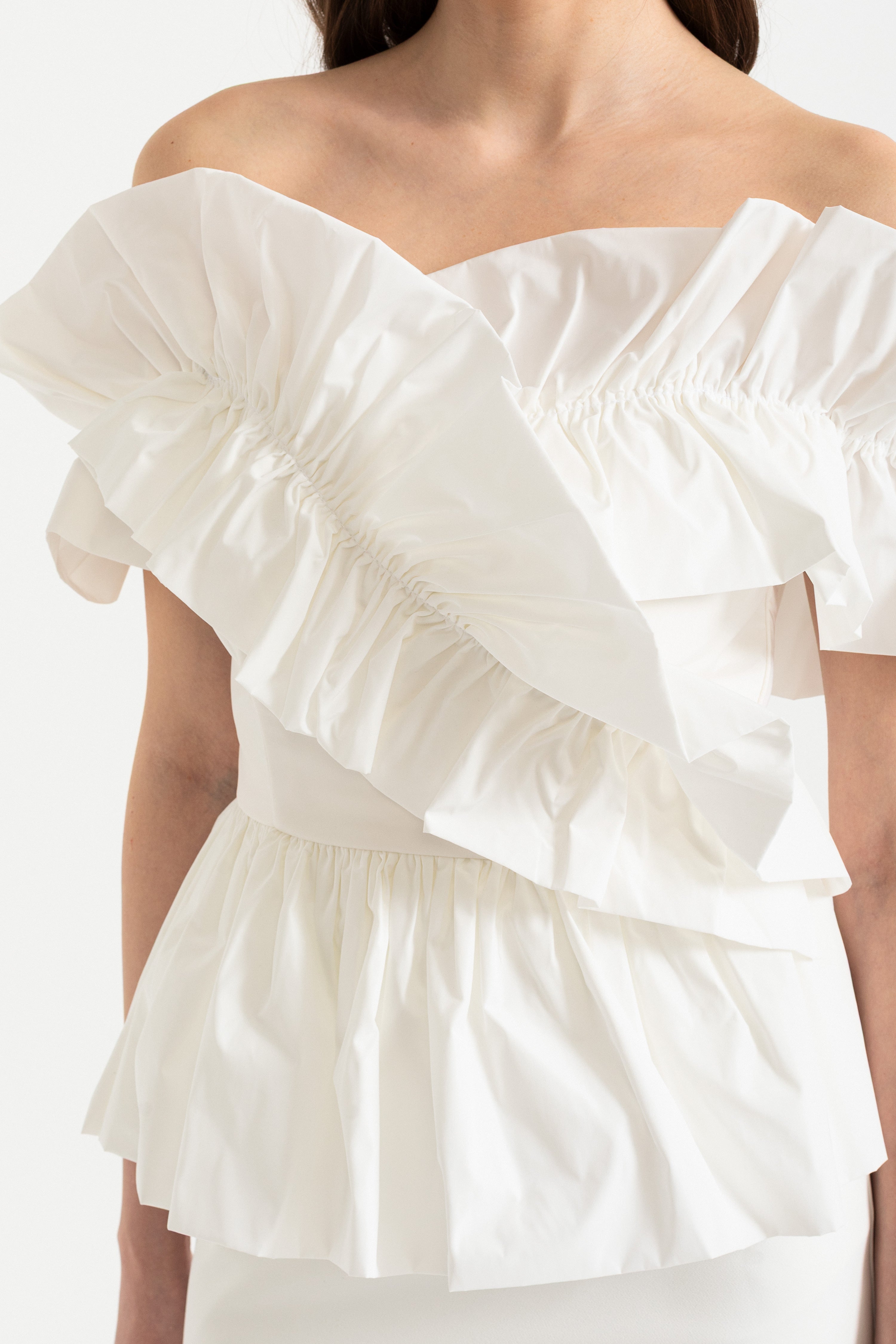 Off-Shoulder Top with Ruffle Details