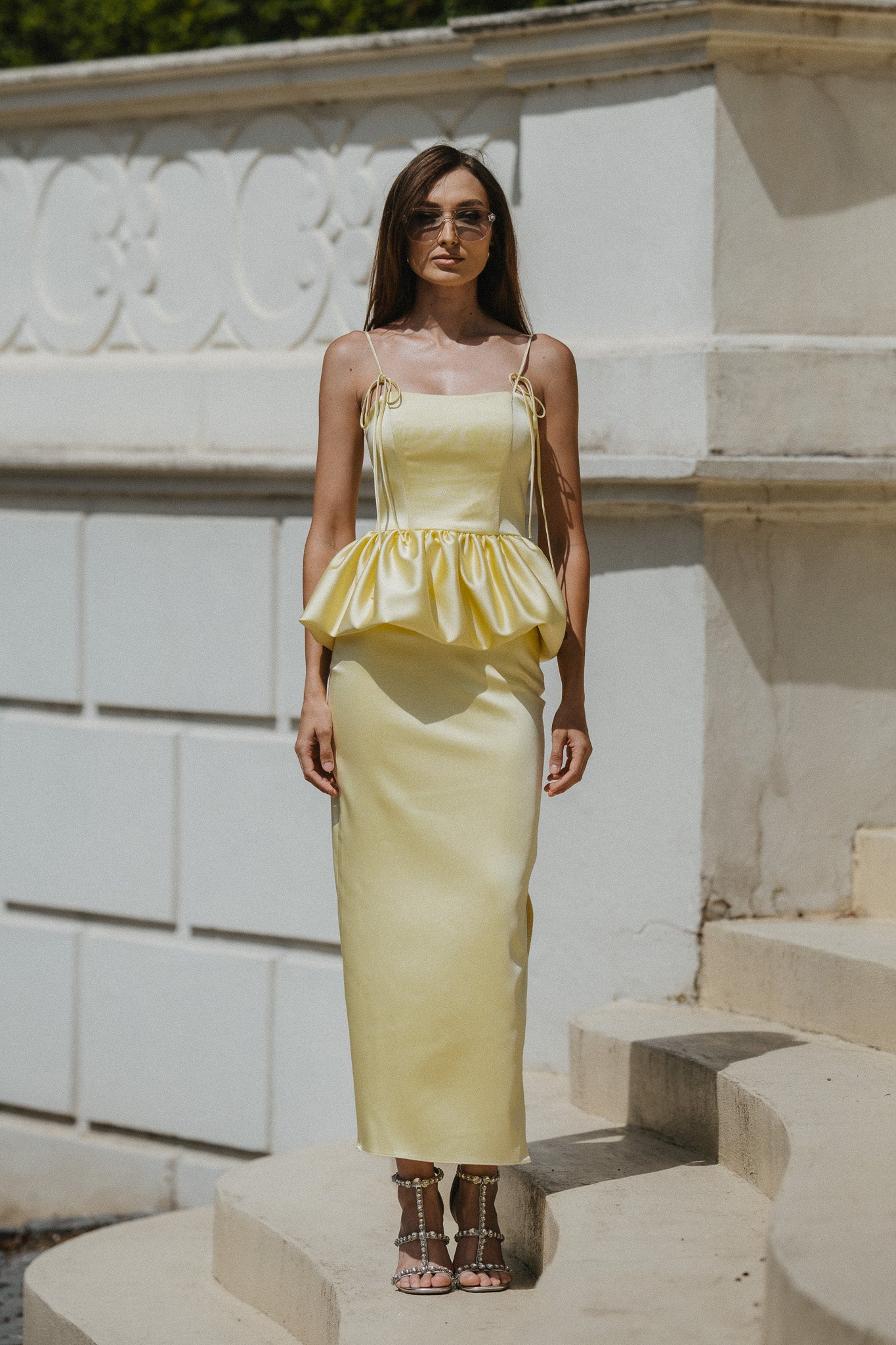 Valentina Skirt – Soft Yellow Satin
