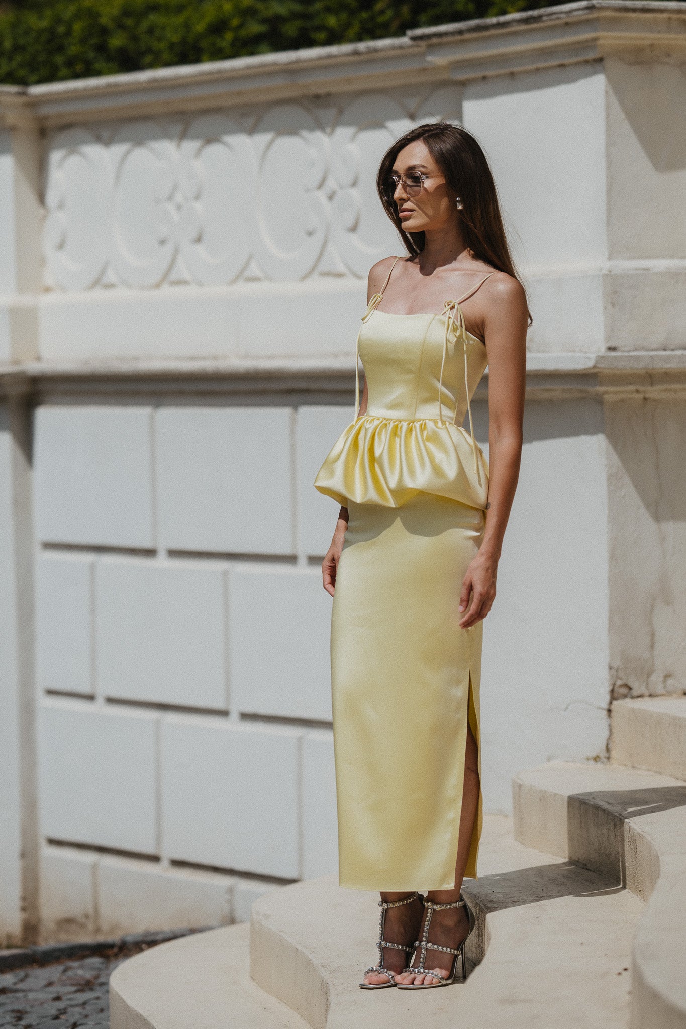 Camille Top – Soft Yellow Satin