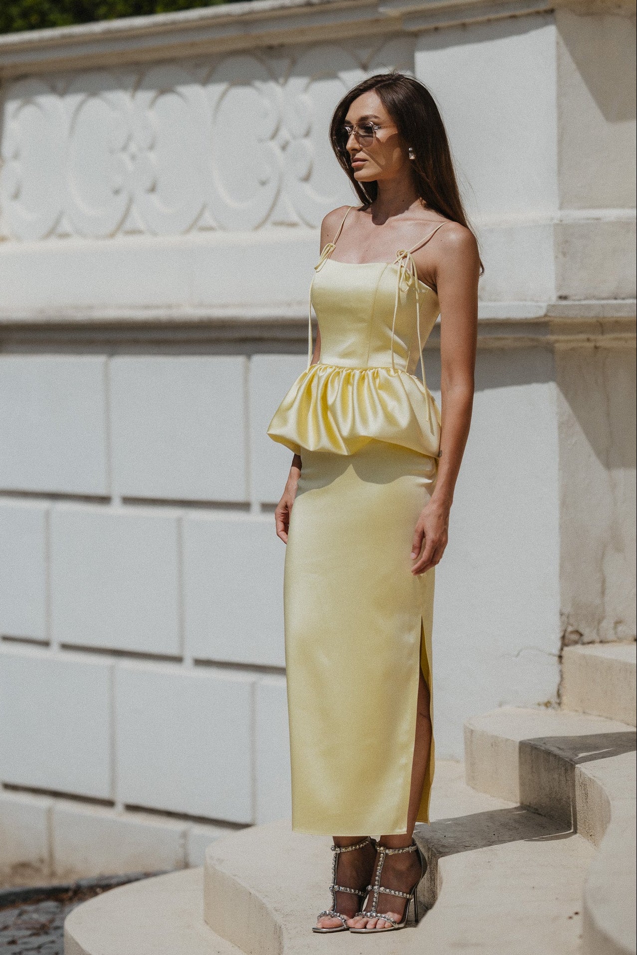 Valentina Skirt – Soft Yellow Satin