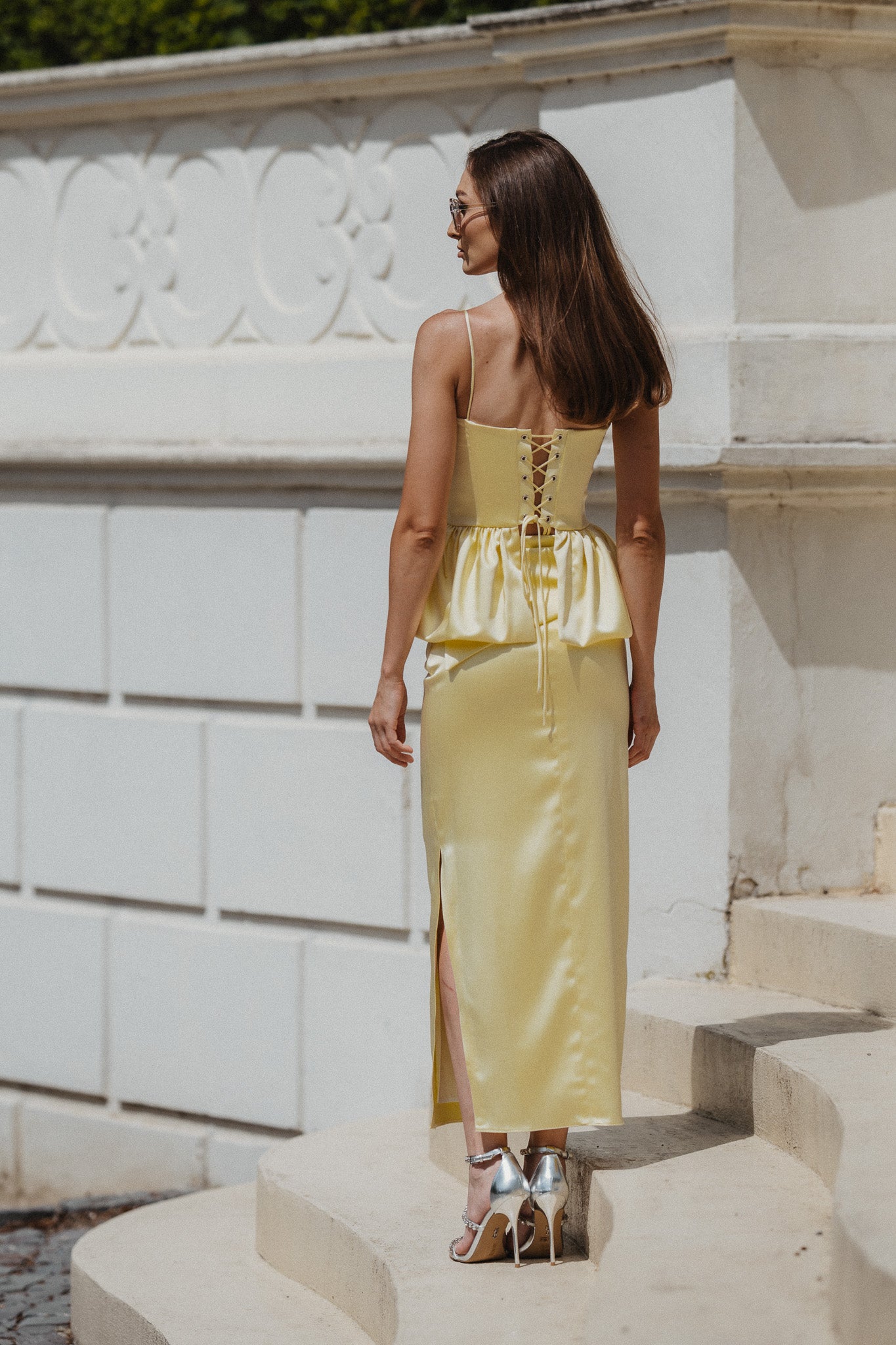 Camille Top – Soft Yellow Satin