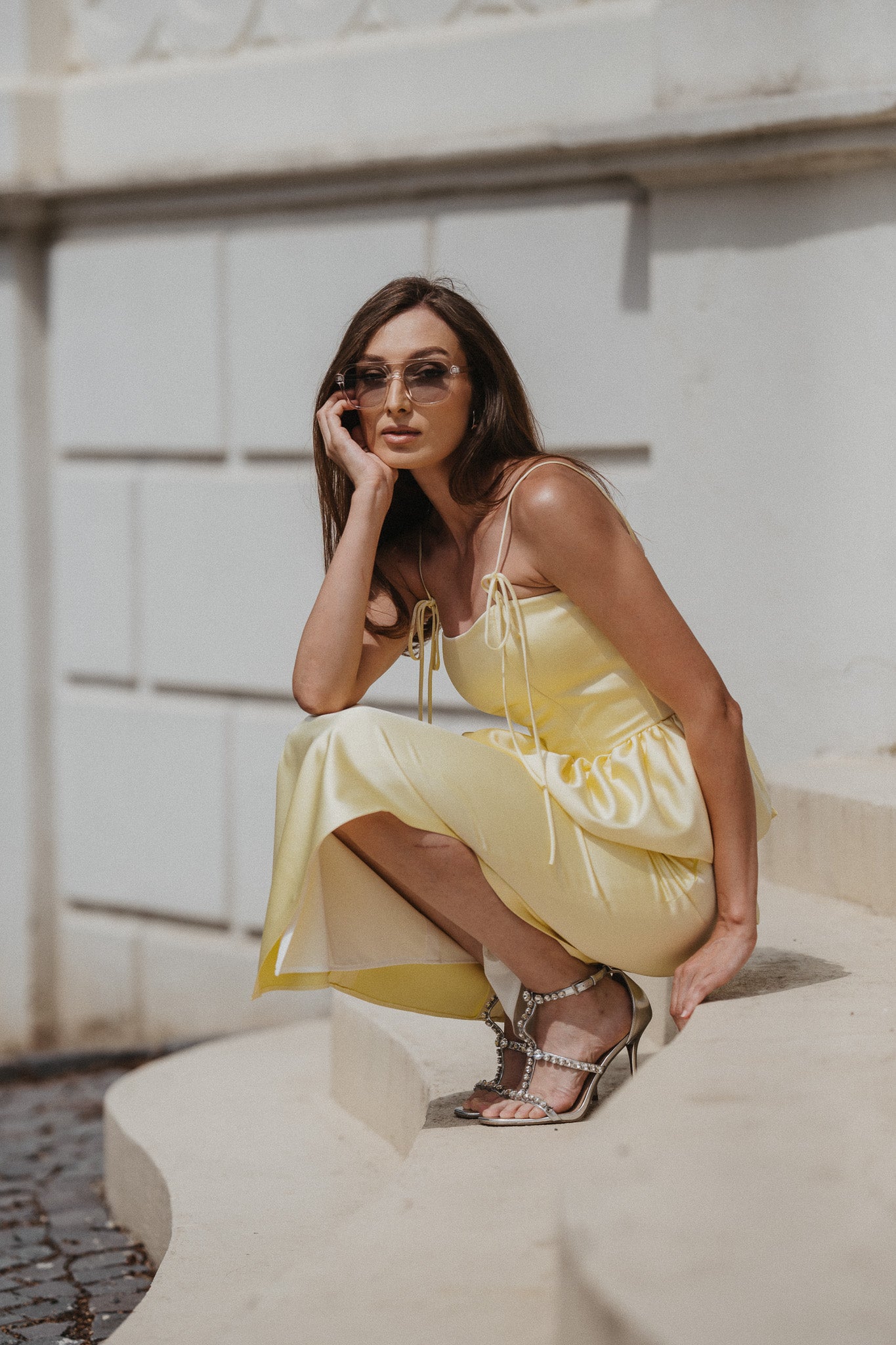 Camille Top – Soft Yellow Satin