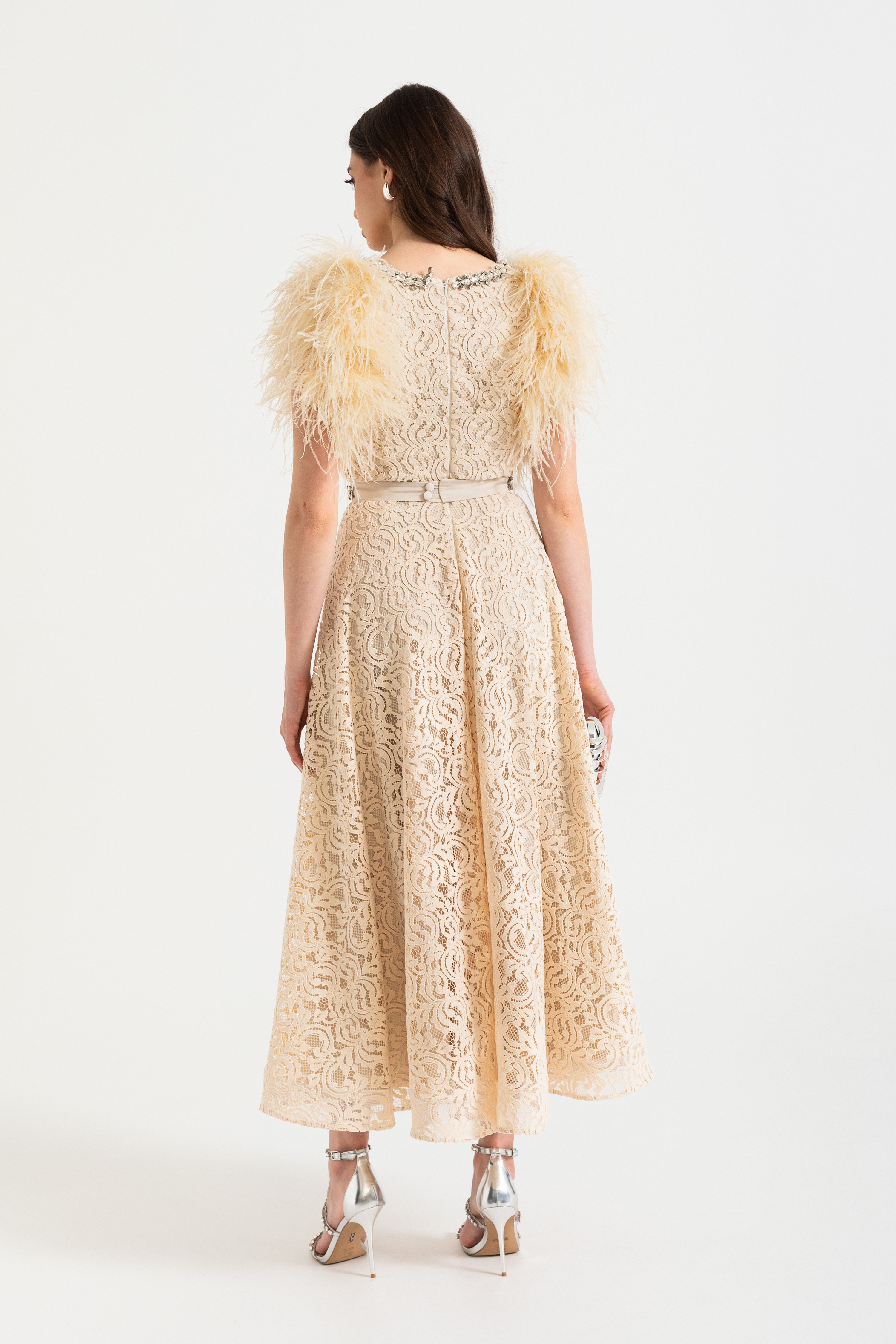 Nina Midi Dress - Beige