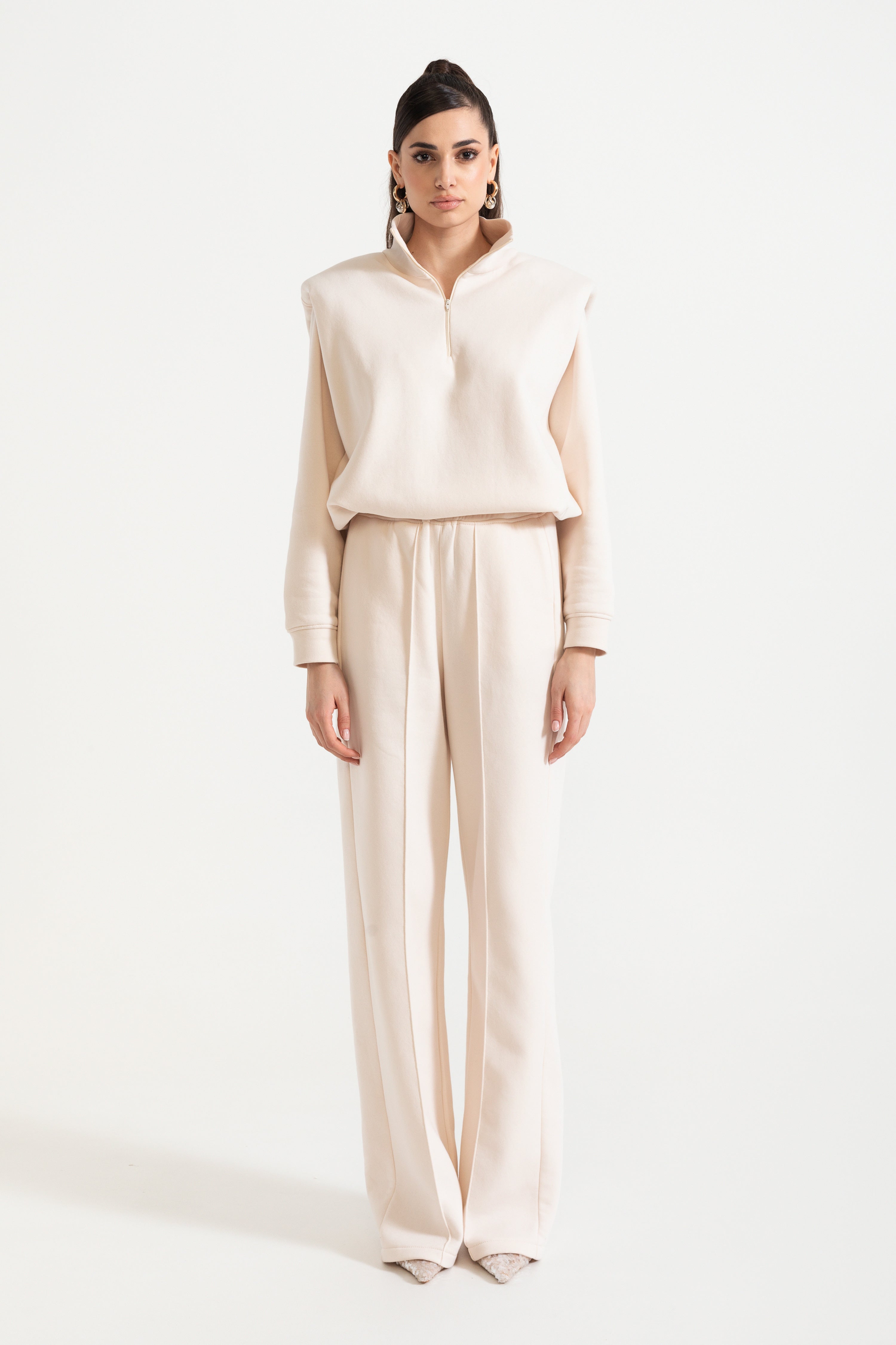 Serene- Cream Tracksuit Set