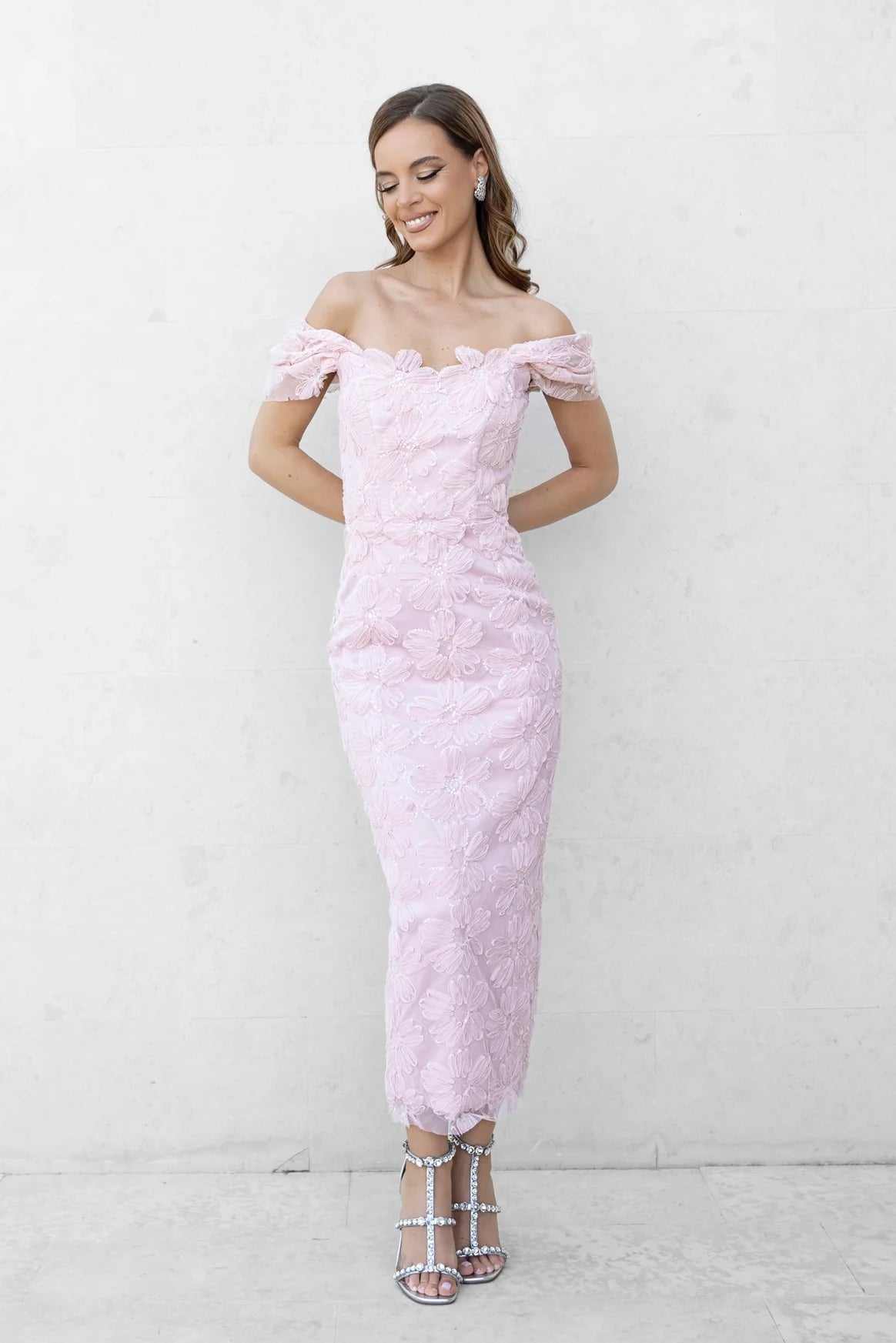 Lace Corset Dress with Fitted Skirt