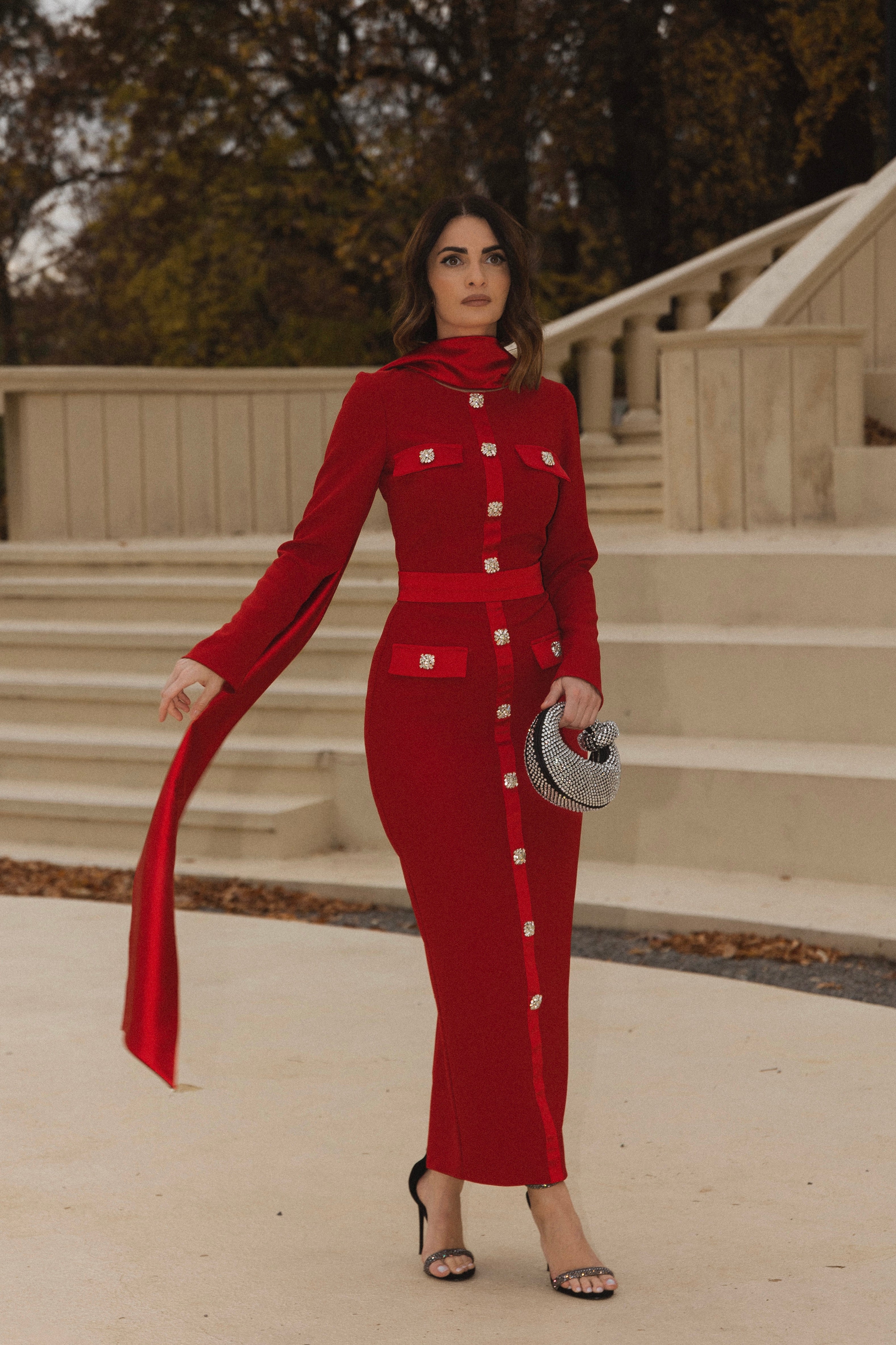 Roxene - Red midi dress