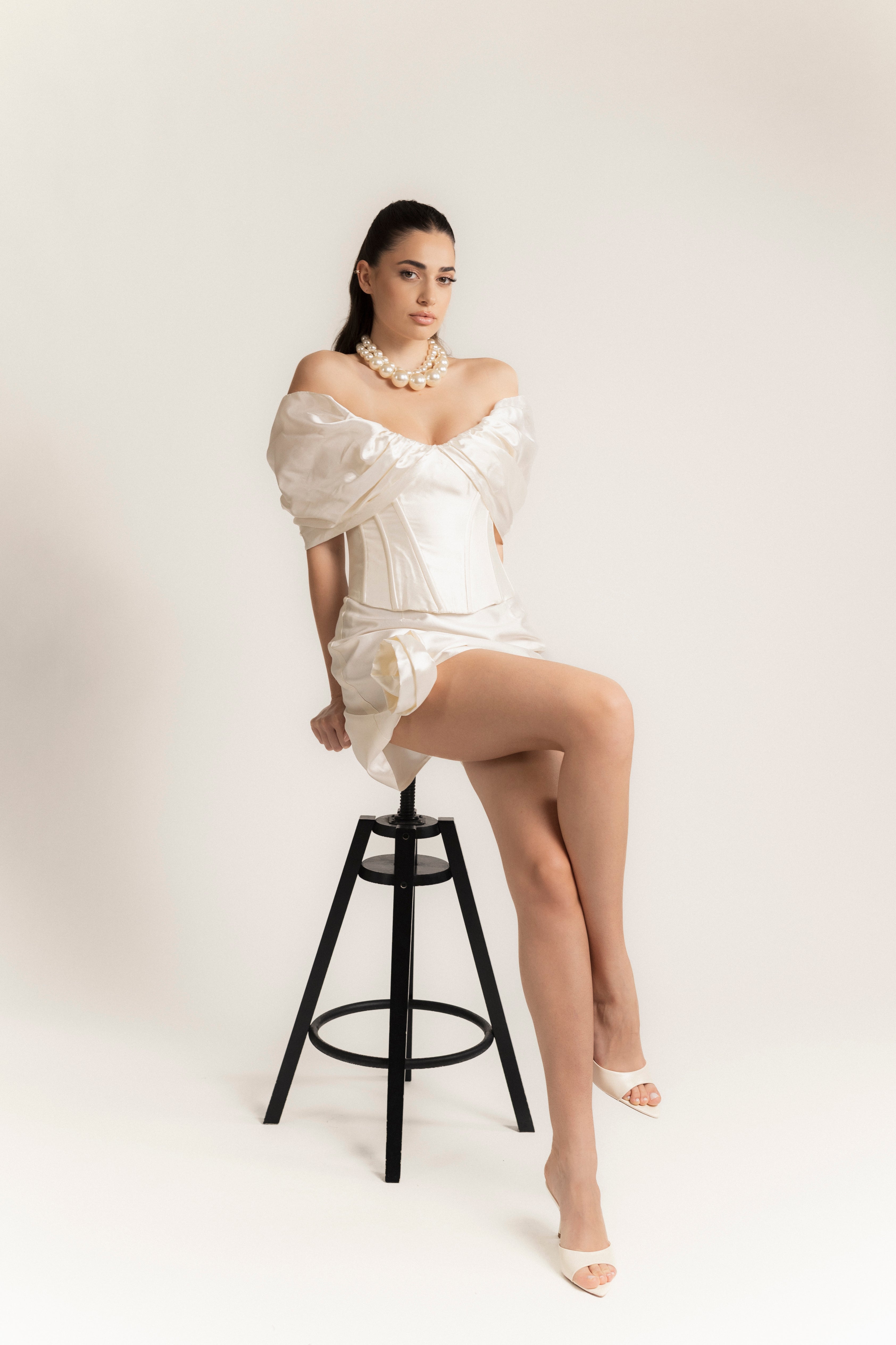 Celine - Silk Mikado Set-Cream