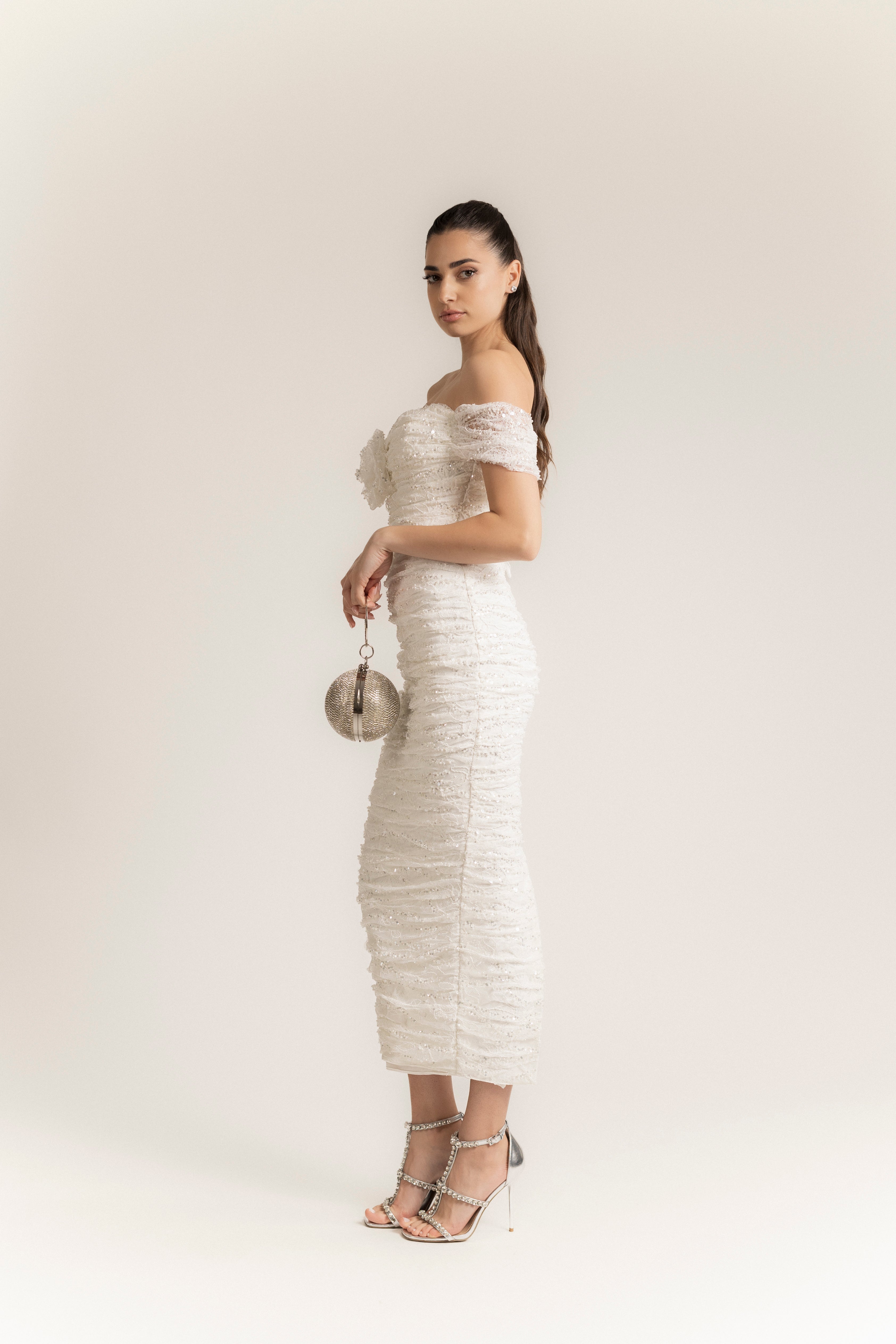 Aureliana – Chantilly Lace Dress - White