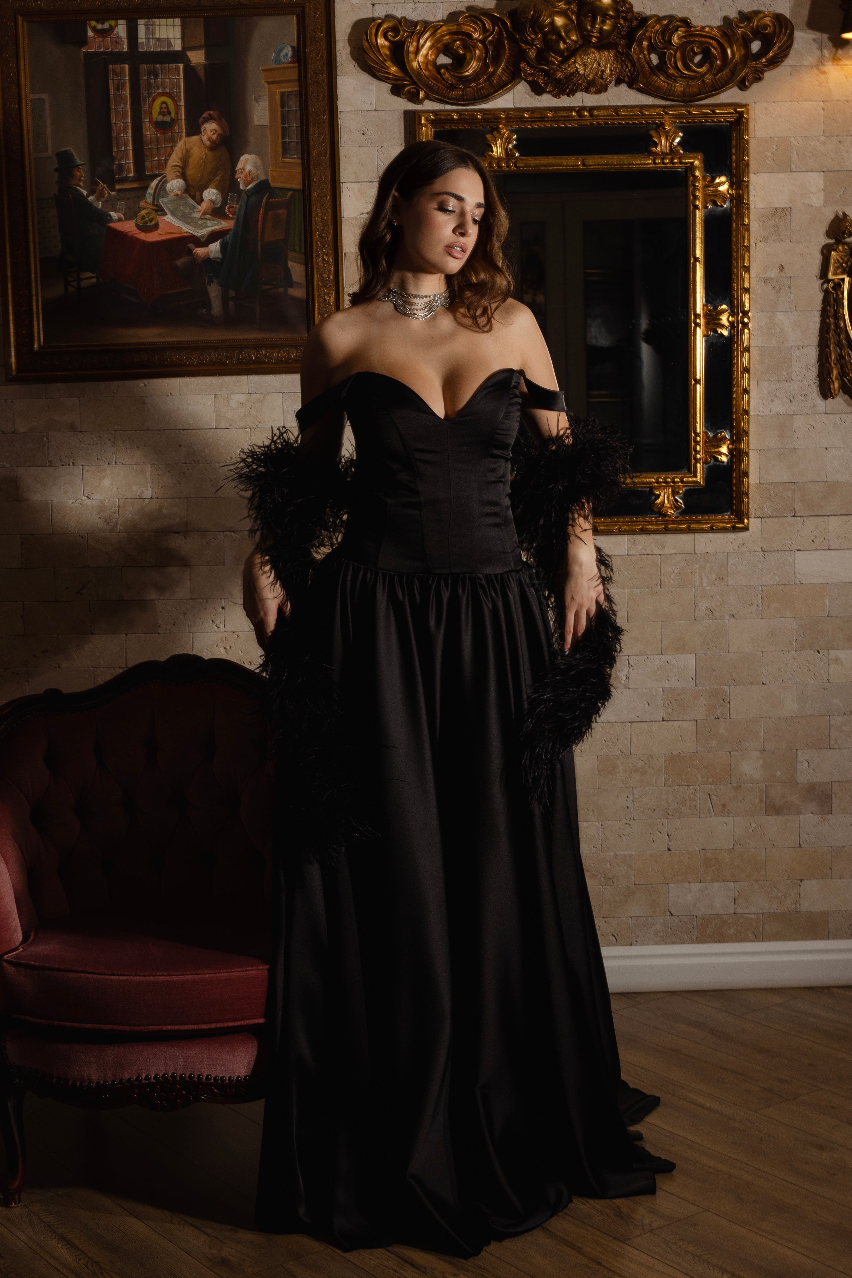 Ophelia – Long Black Gala Gown