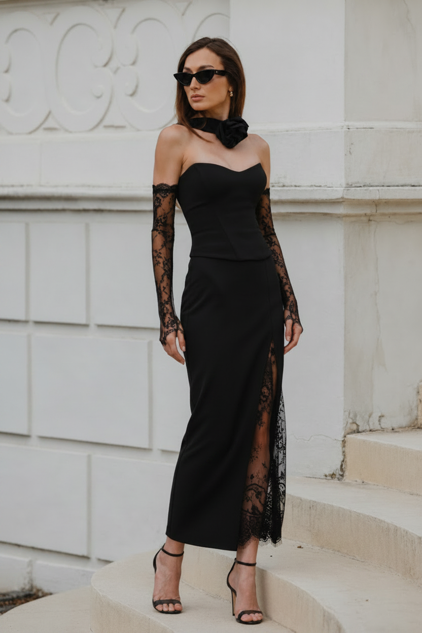 Valeria Set – Black Crepe