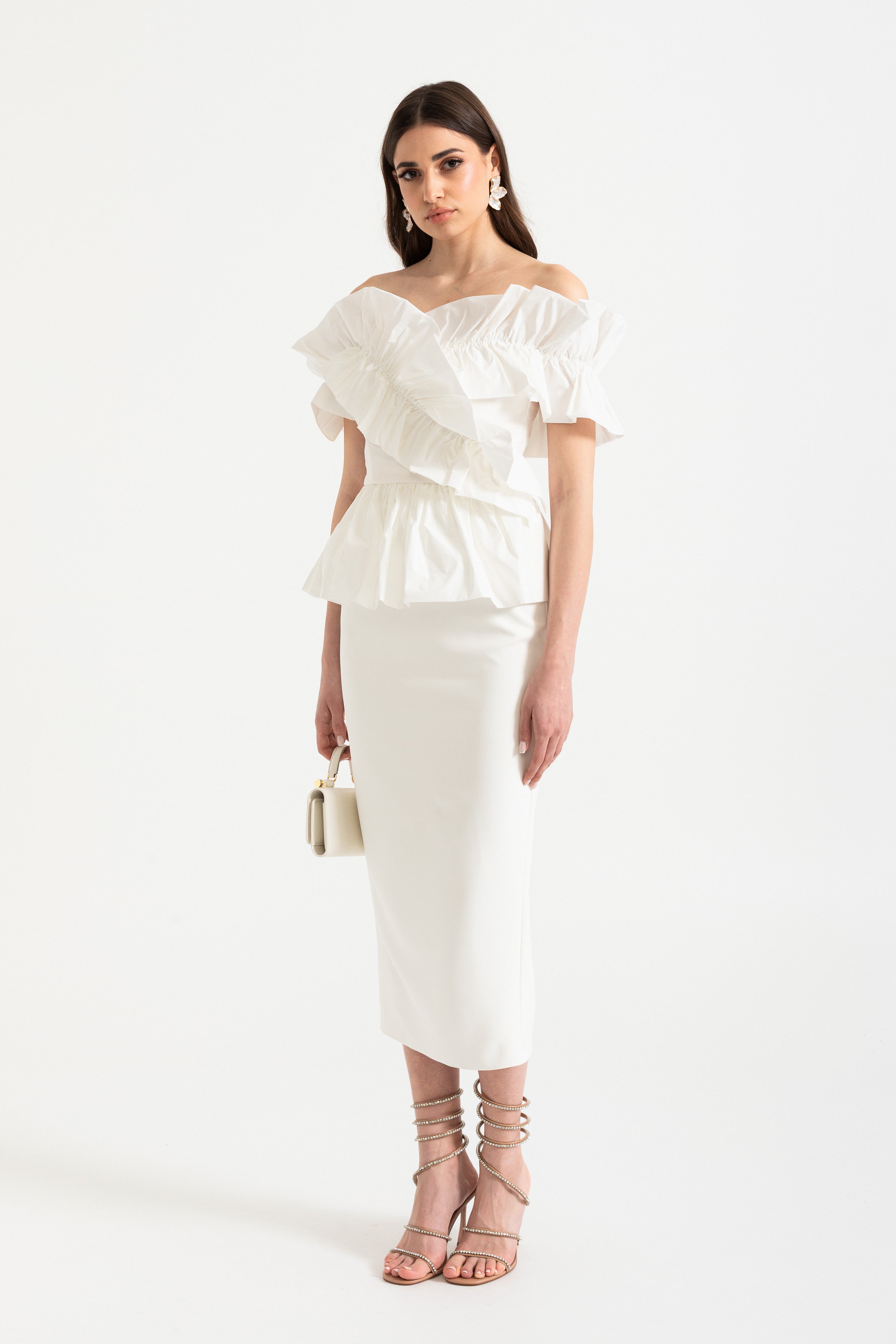 Off-Shoulder Top with Ruffle Details