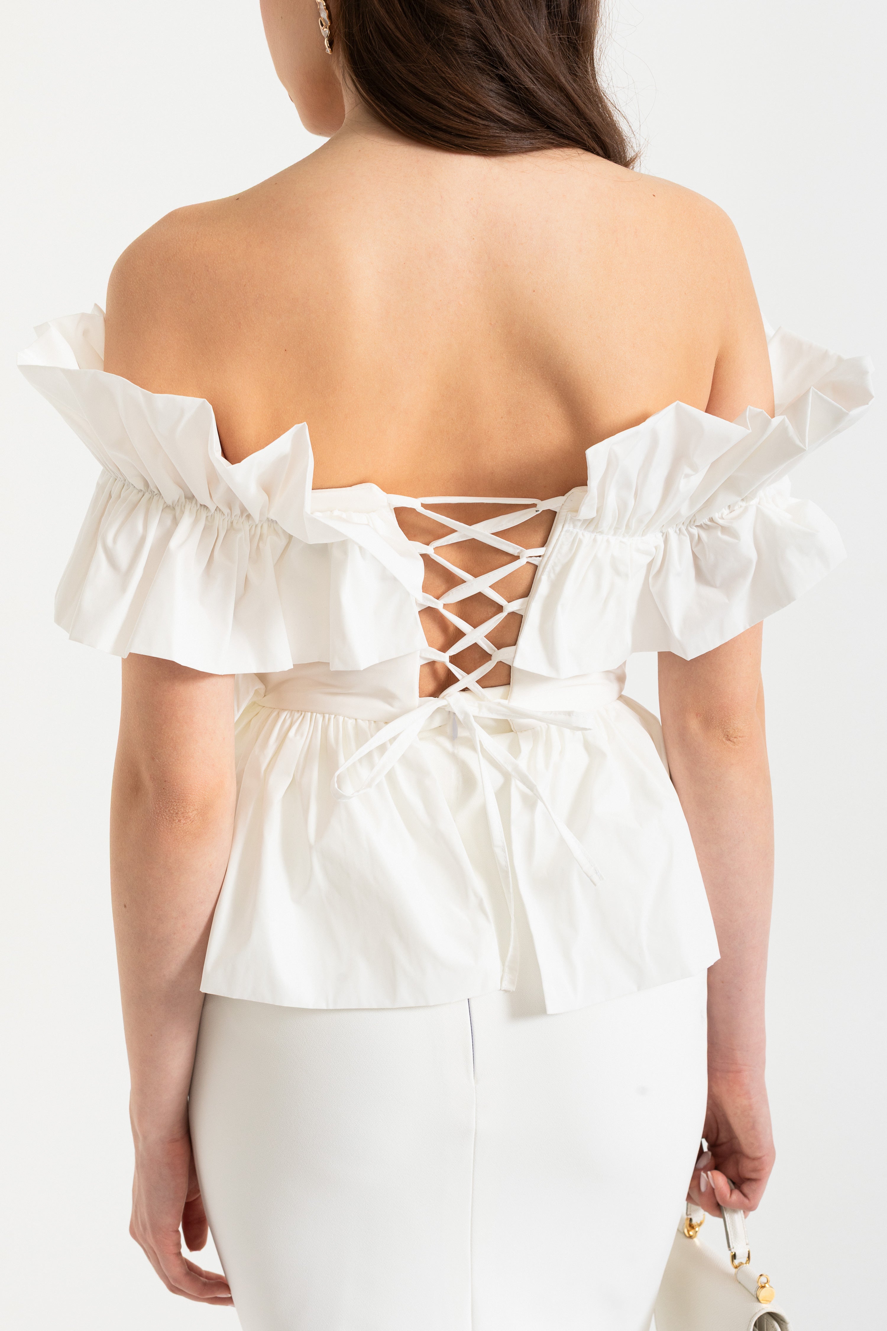 Off-Shoulder Top with Ruffle Details