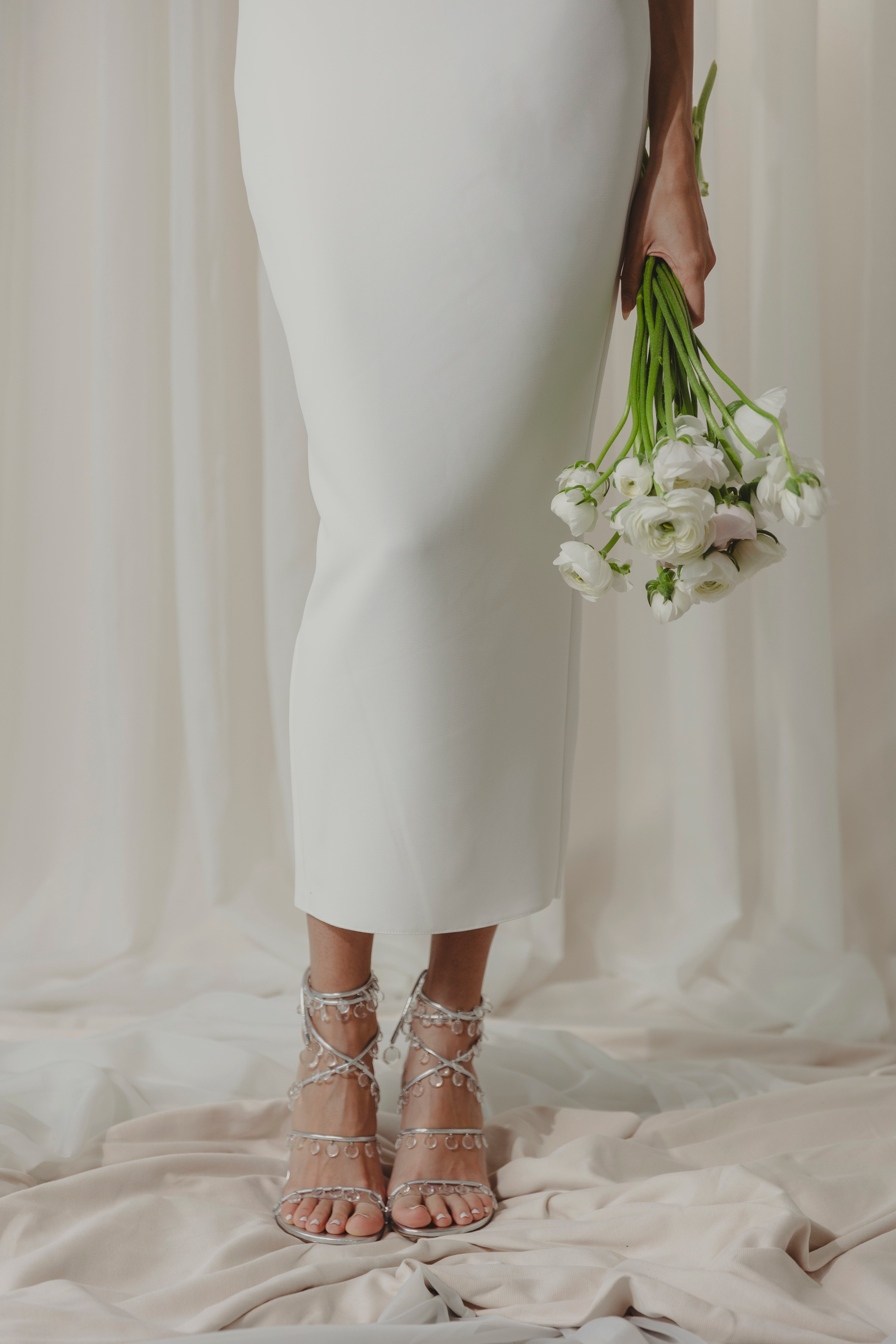 Emma Midi Dress - White