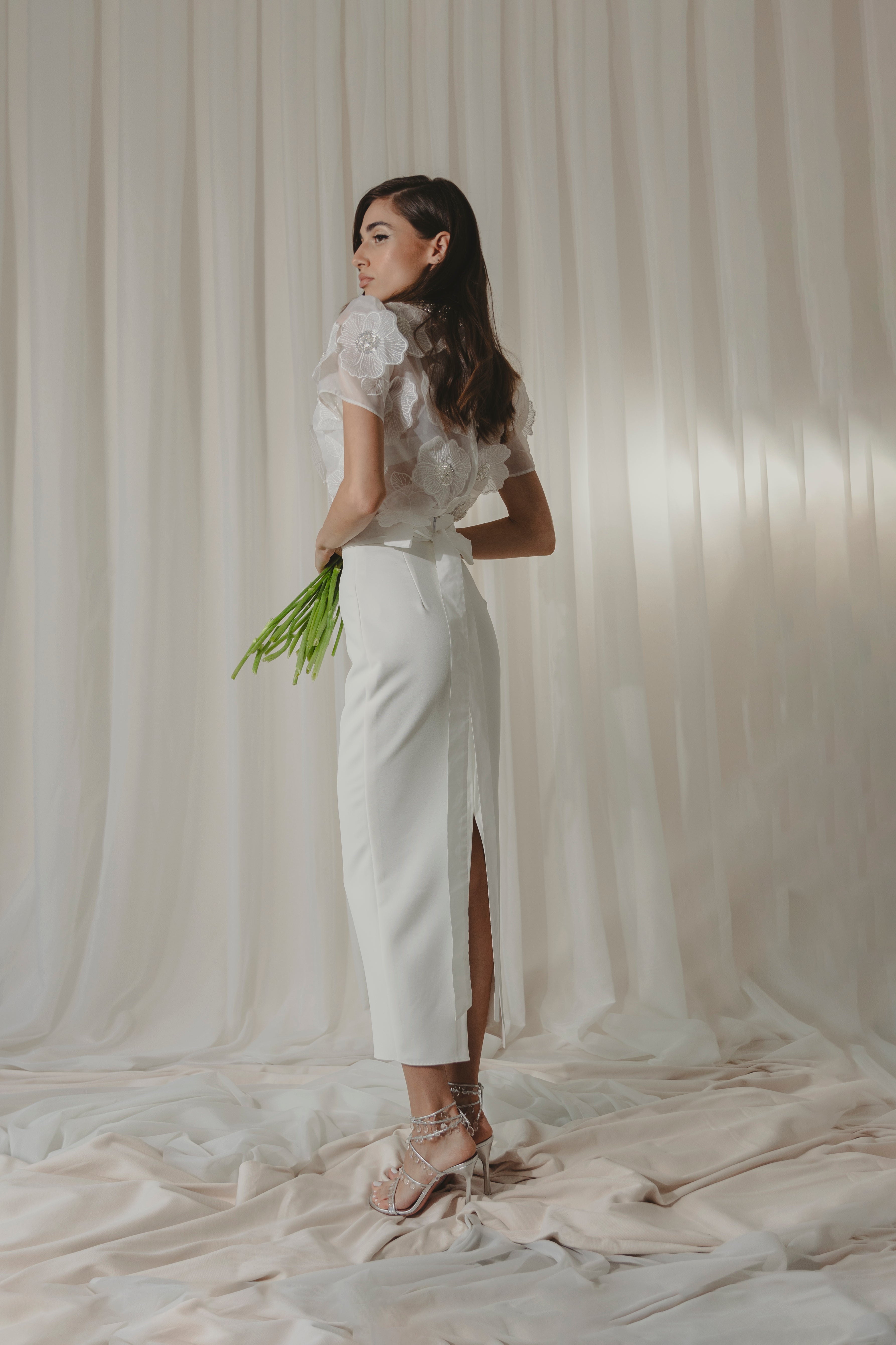 Emma Midi Dress - White