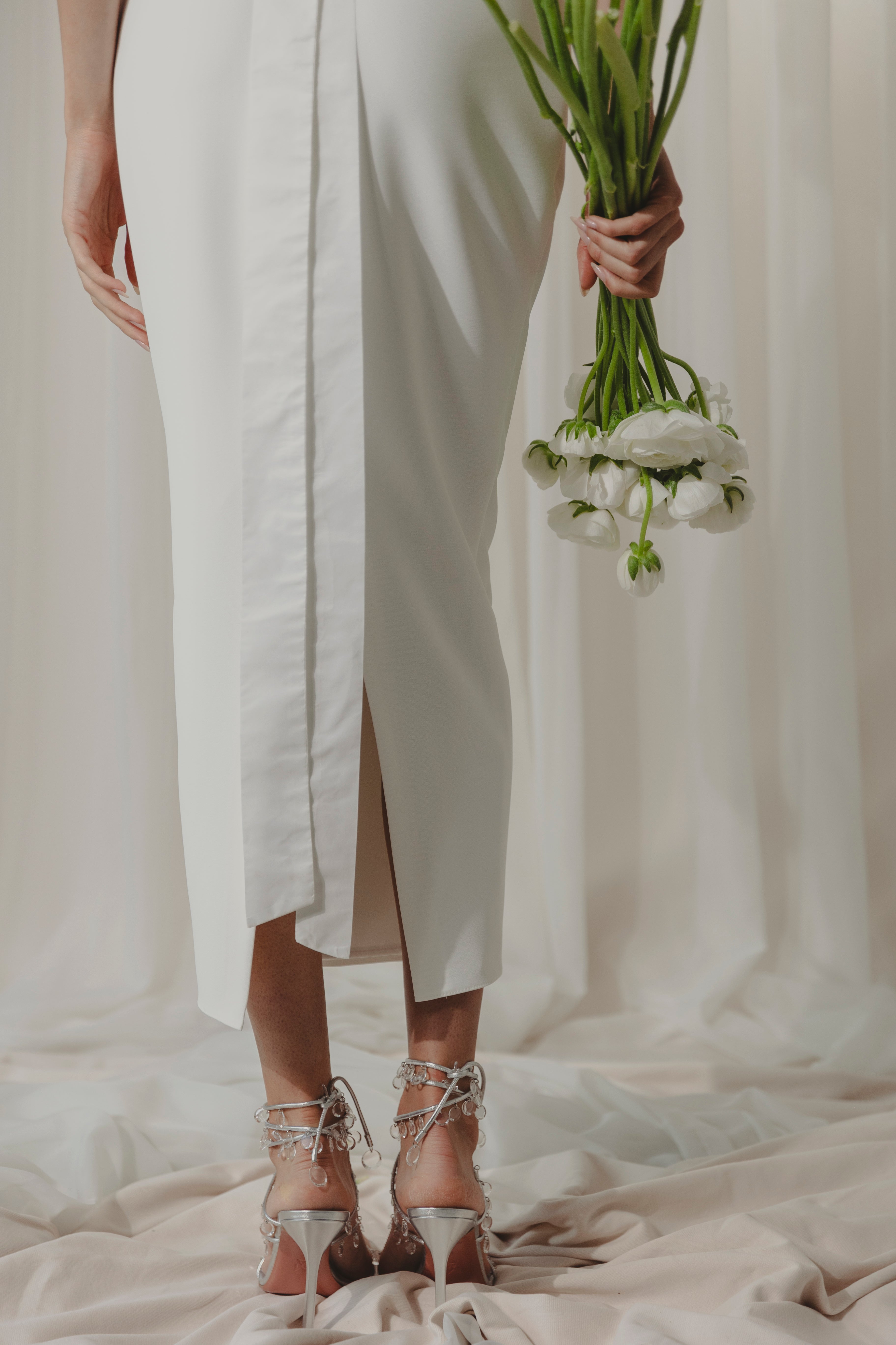 Emma Midi Dress - White