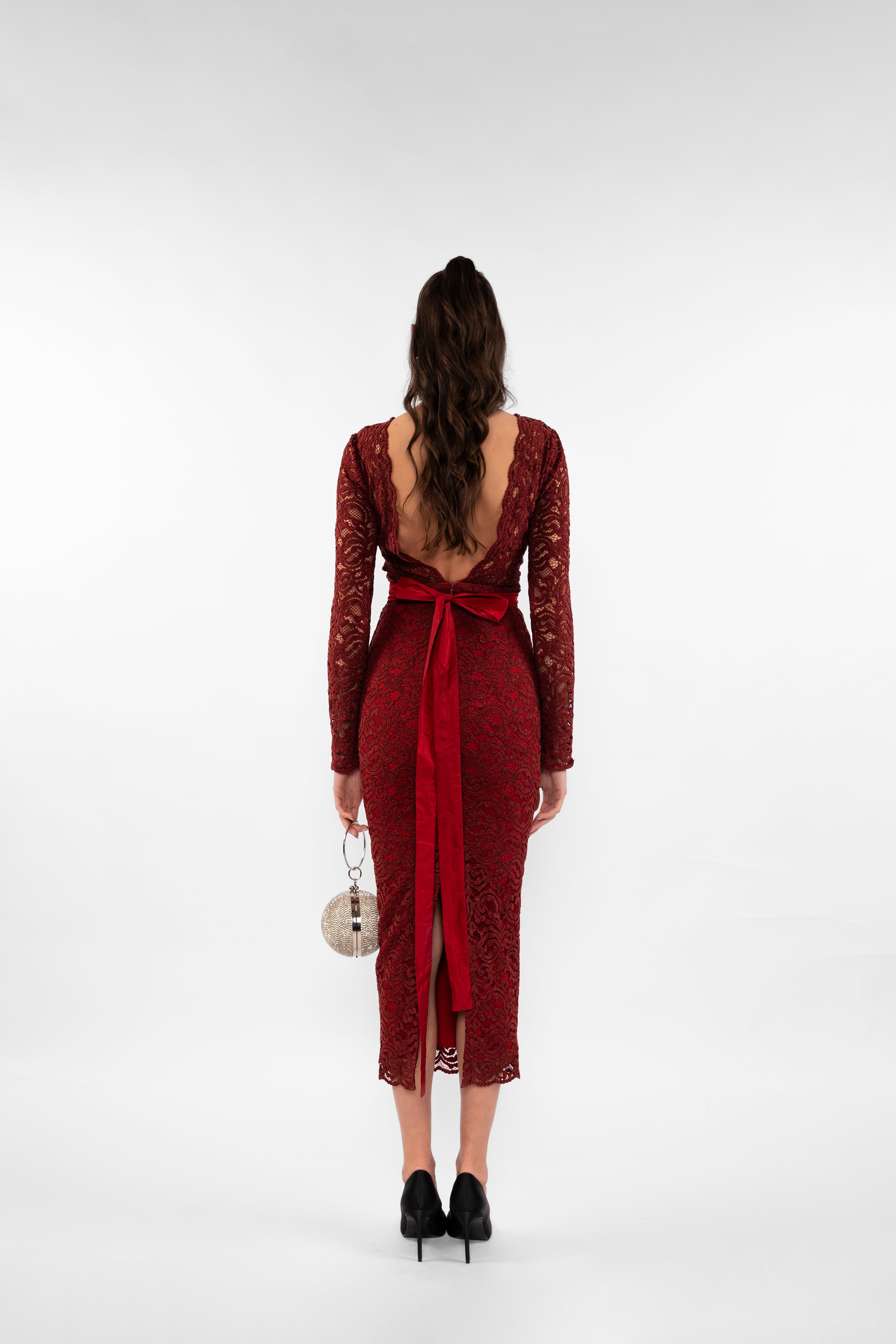 Julia Midi Dress - Burgundy