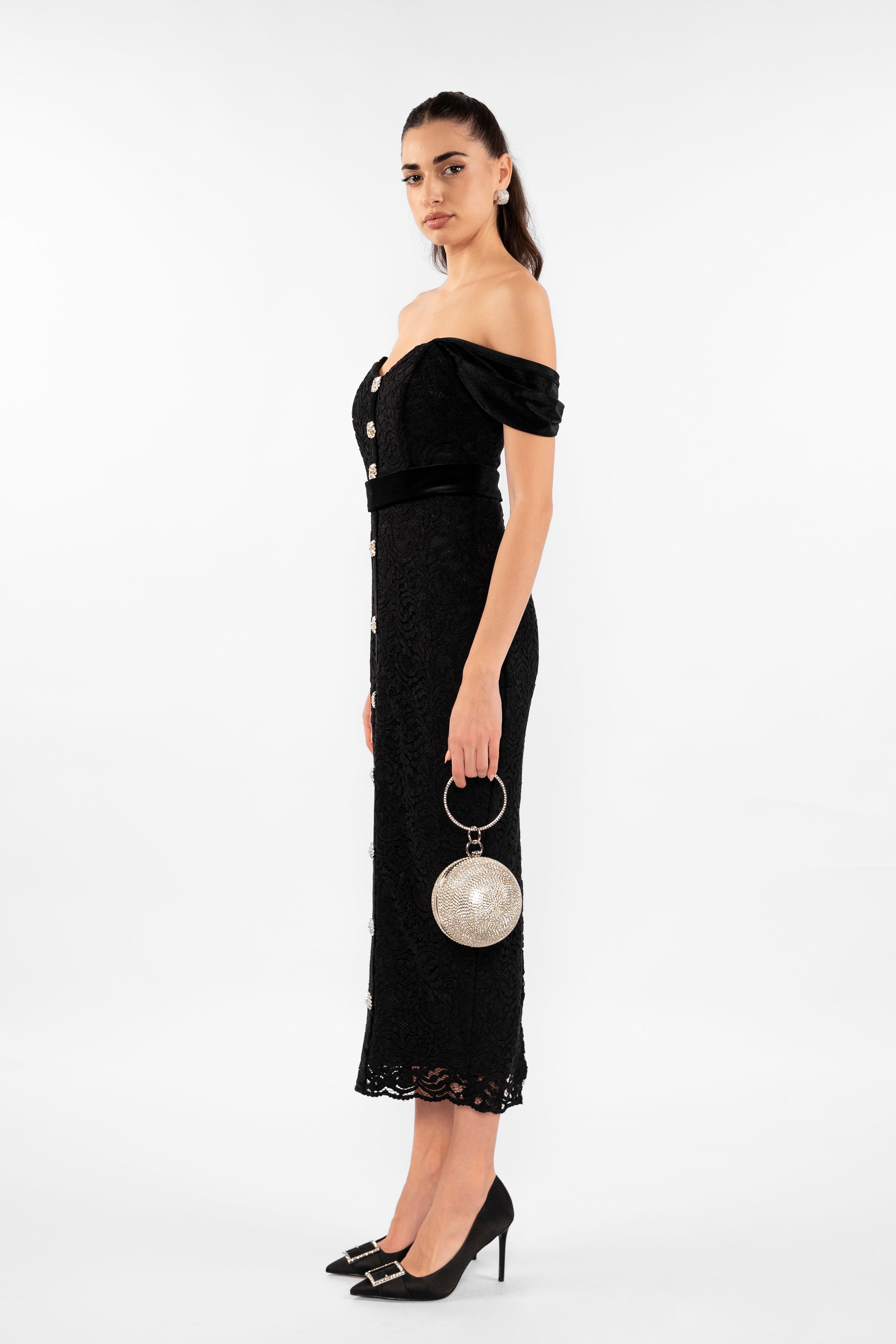 Cara Midi Dress - Black