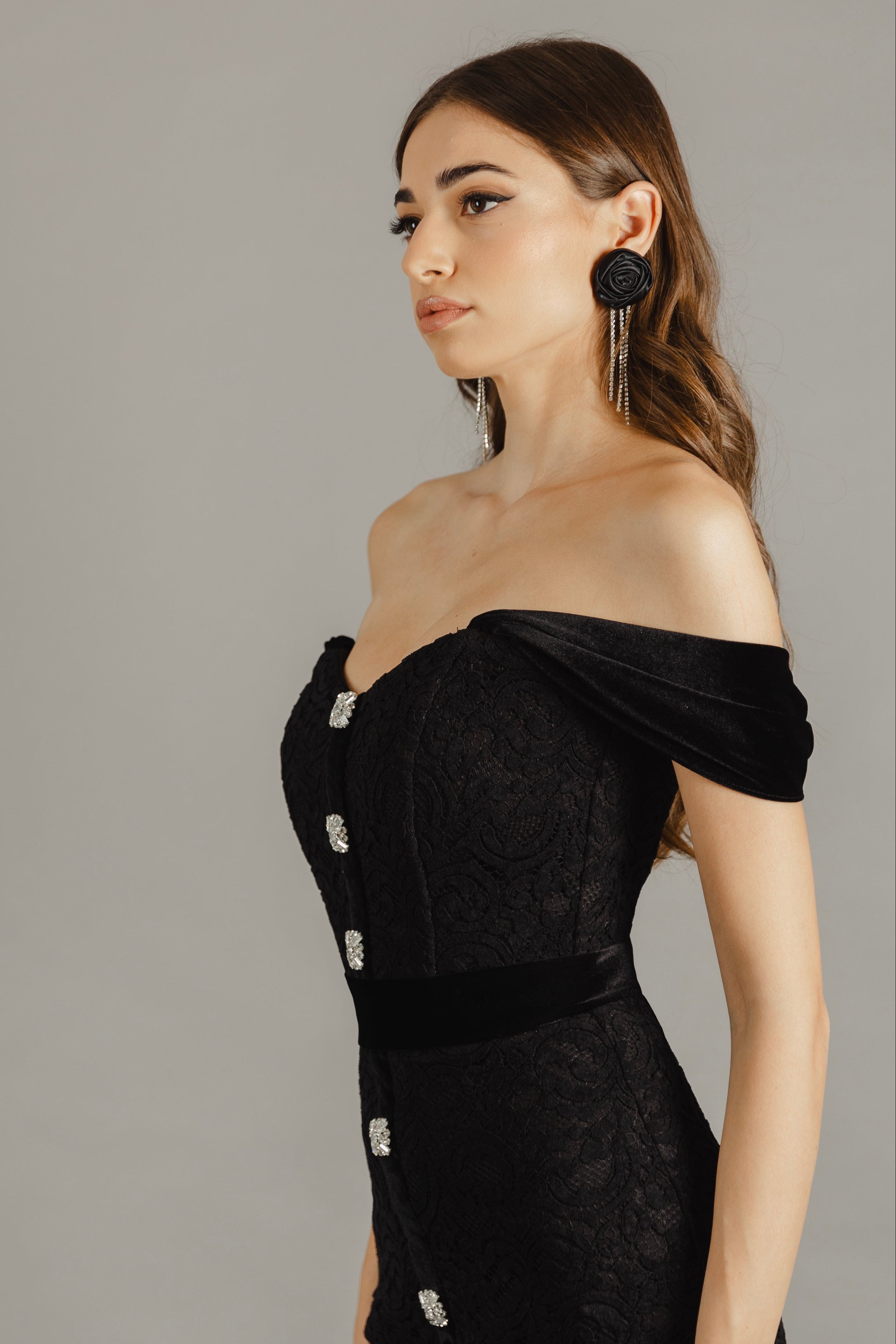 Cara Midi Dress - Black