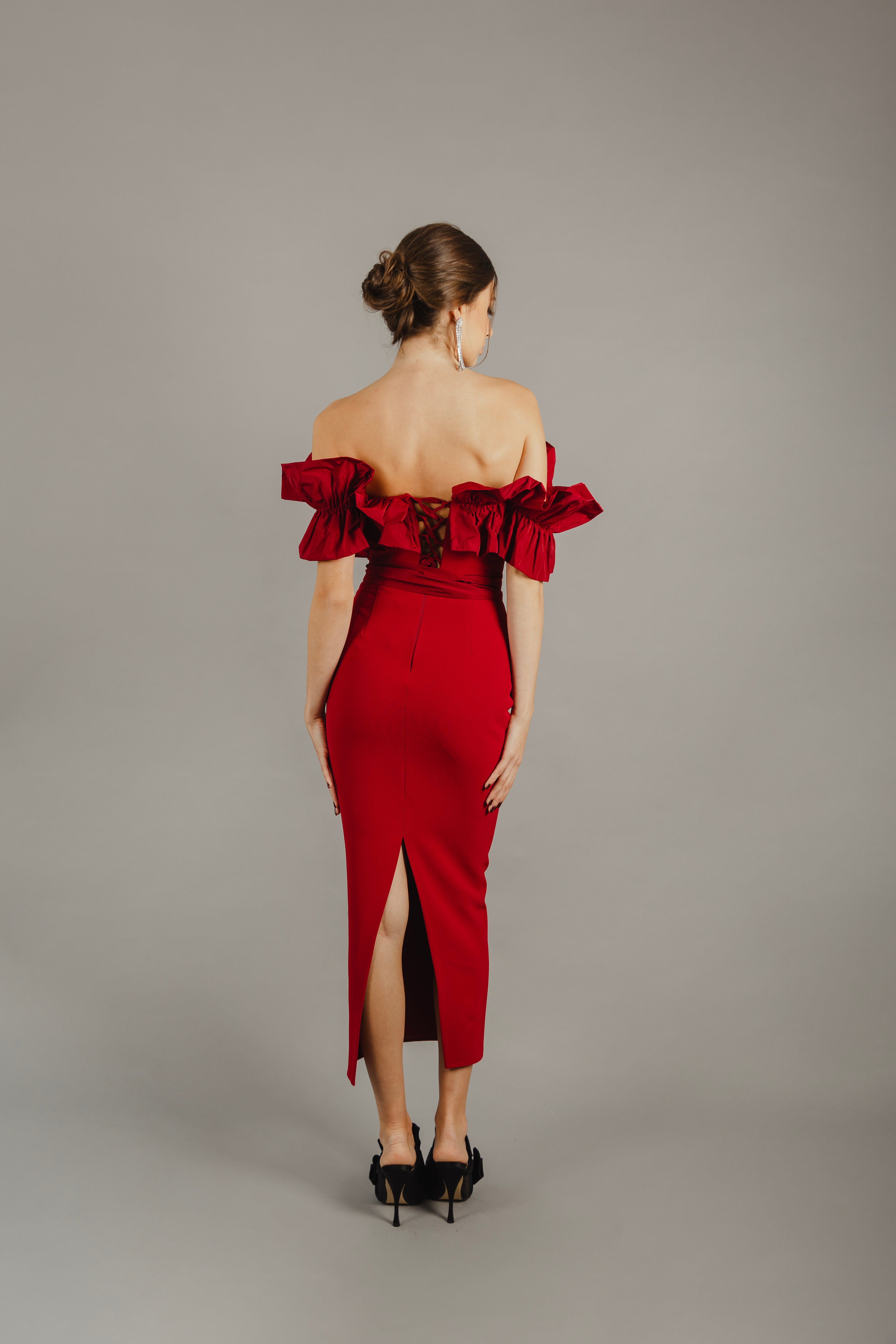 Daria Midi Dress - Red