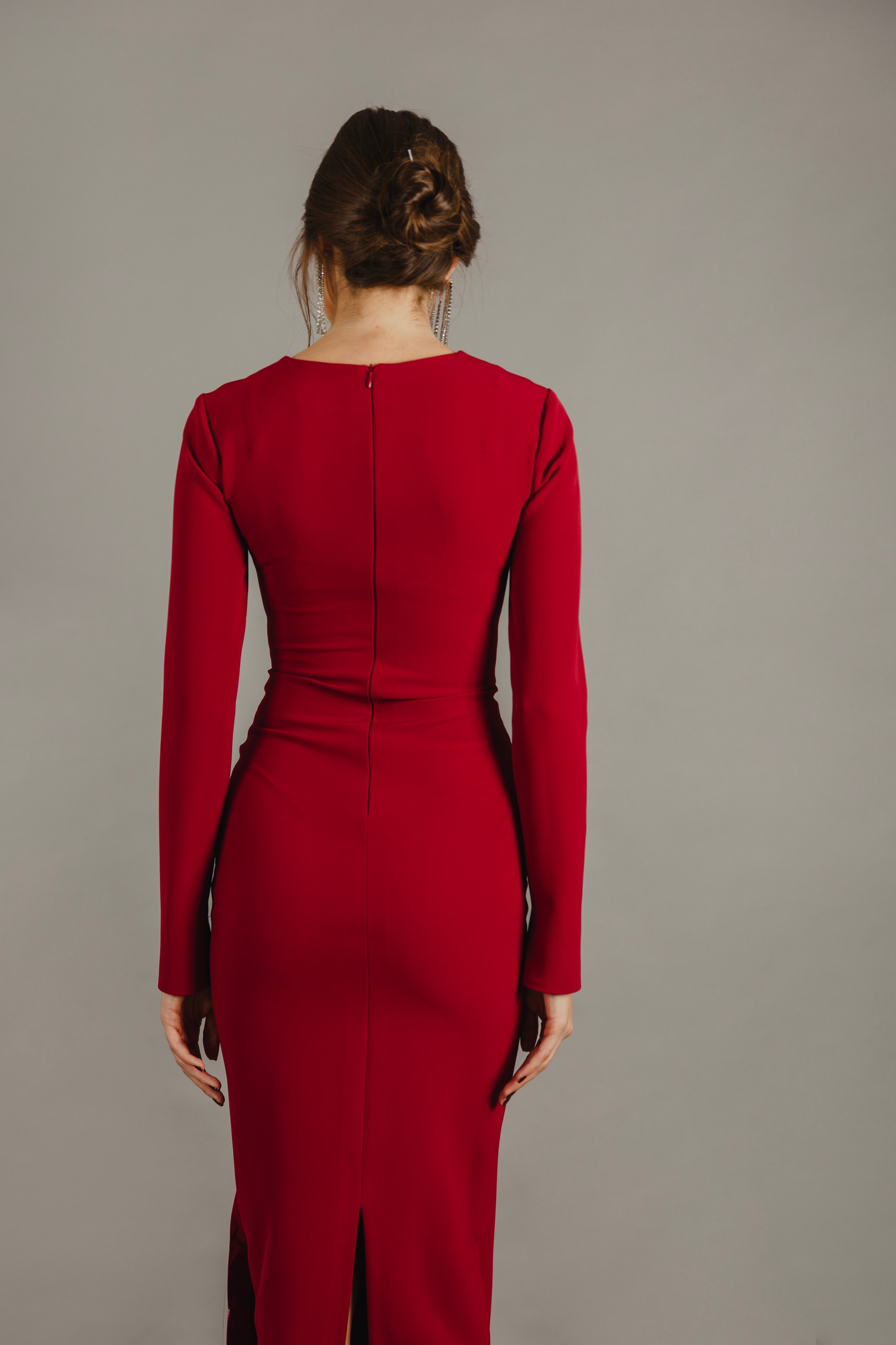 Sofia Midi Dress - Red