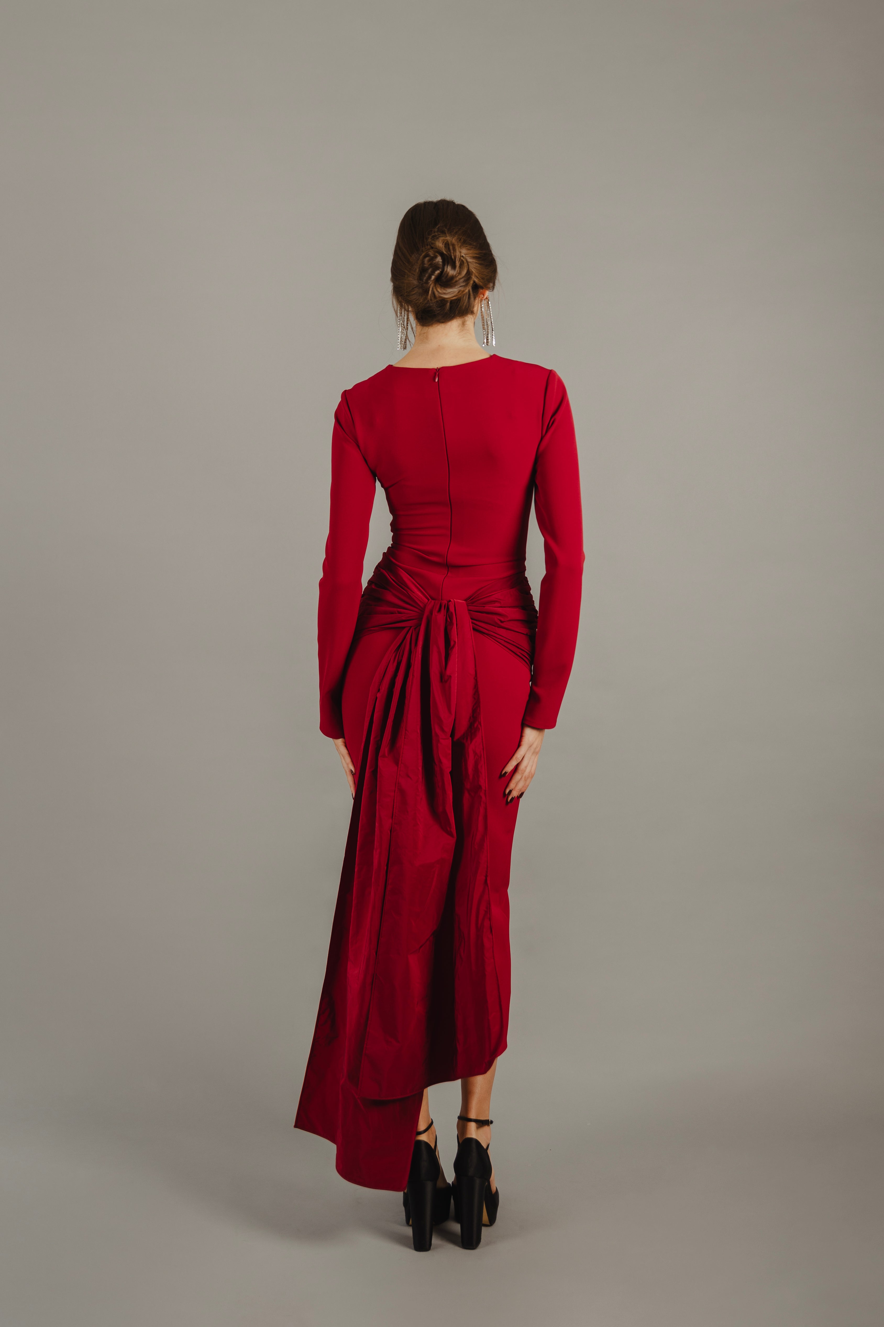 Sofia Midi Dress - Red