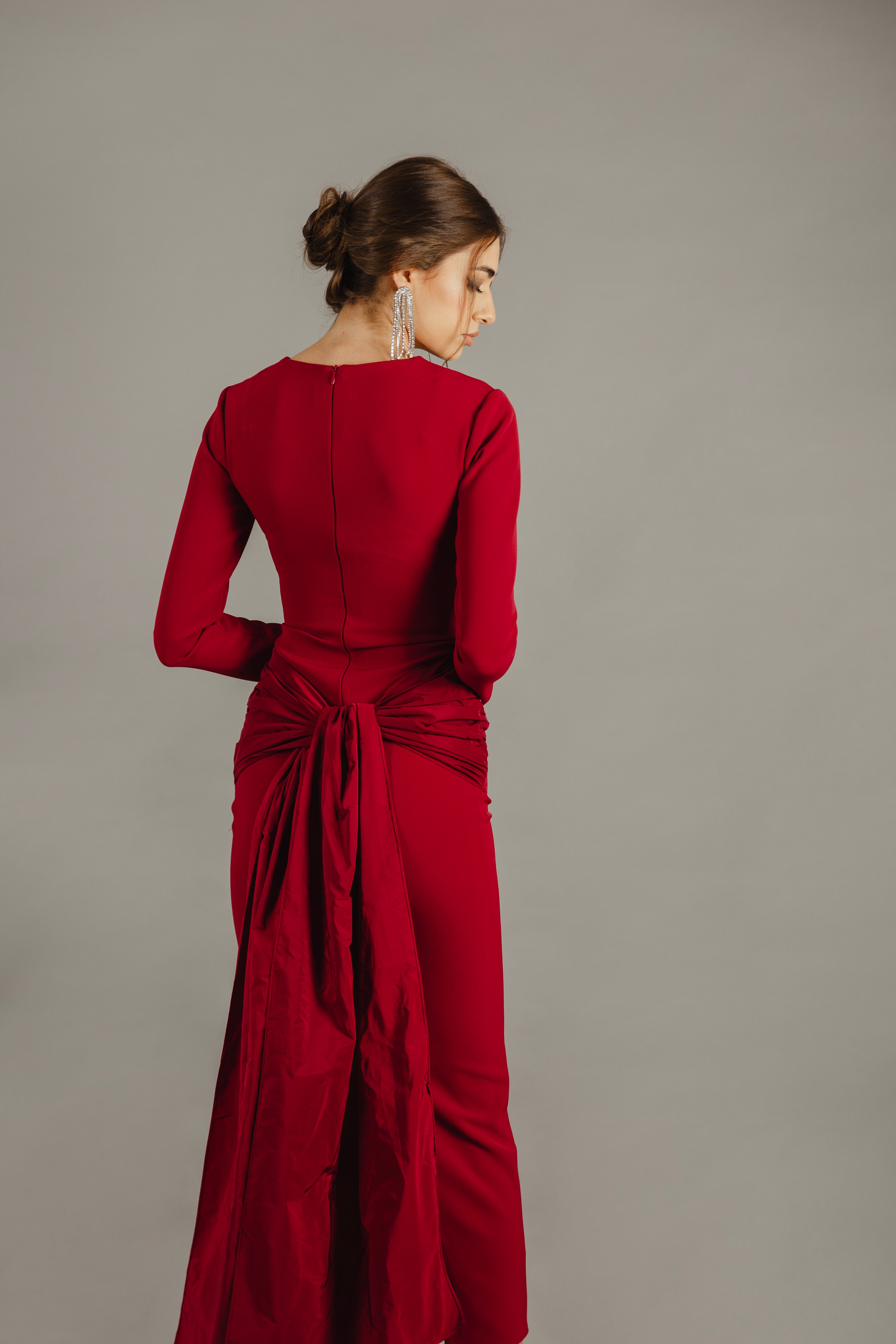 Sofia Midi Dress - Red