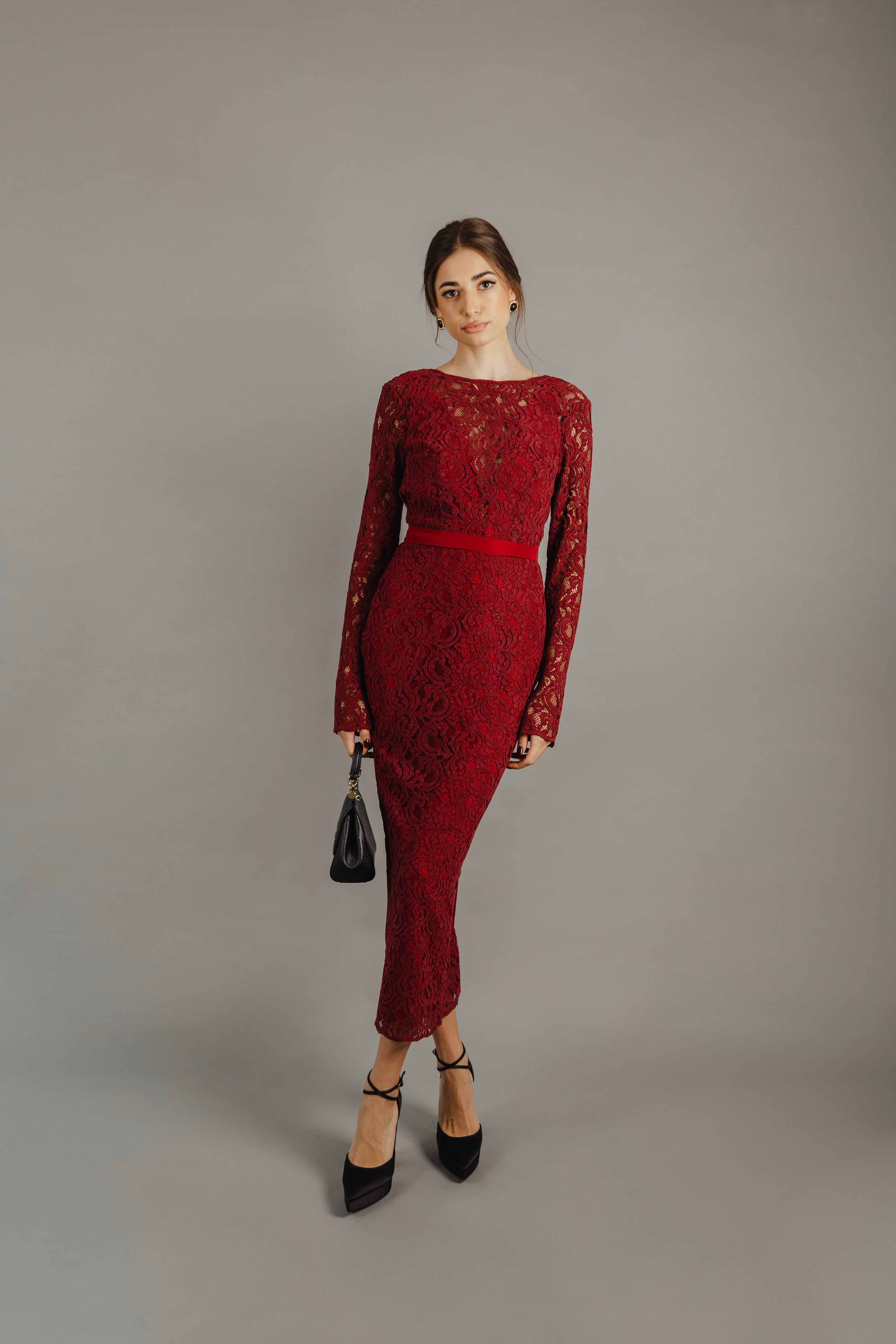 Julia Midi Dress - Burgundy
