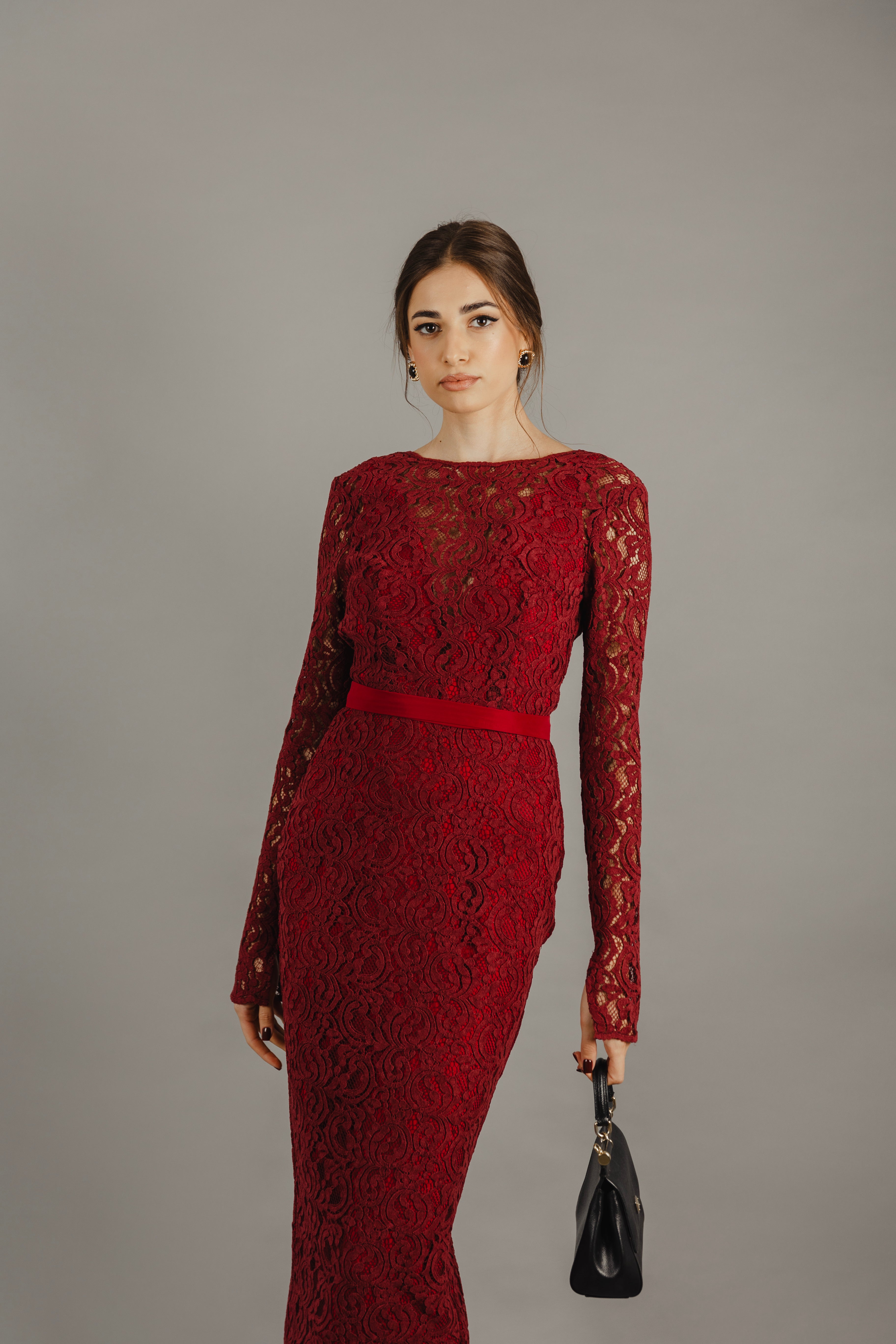 Julia Midi Dress - Burgundy