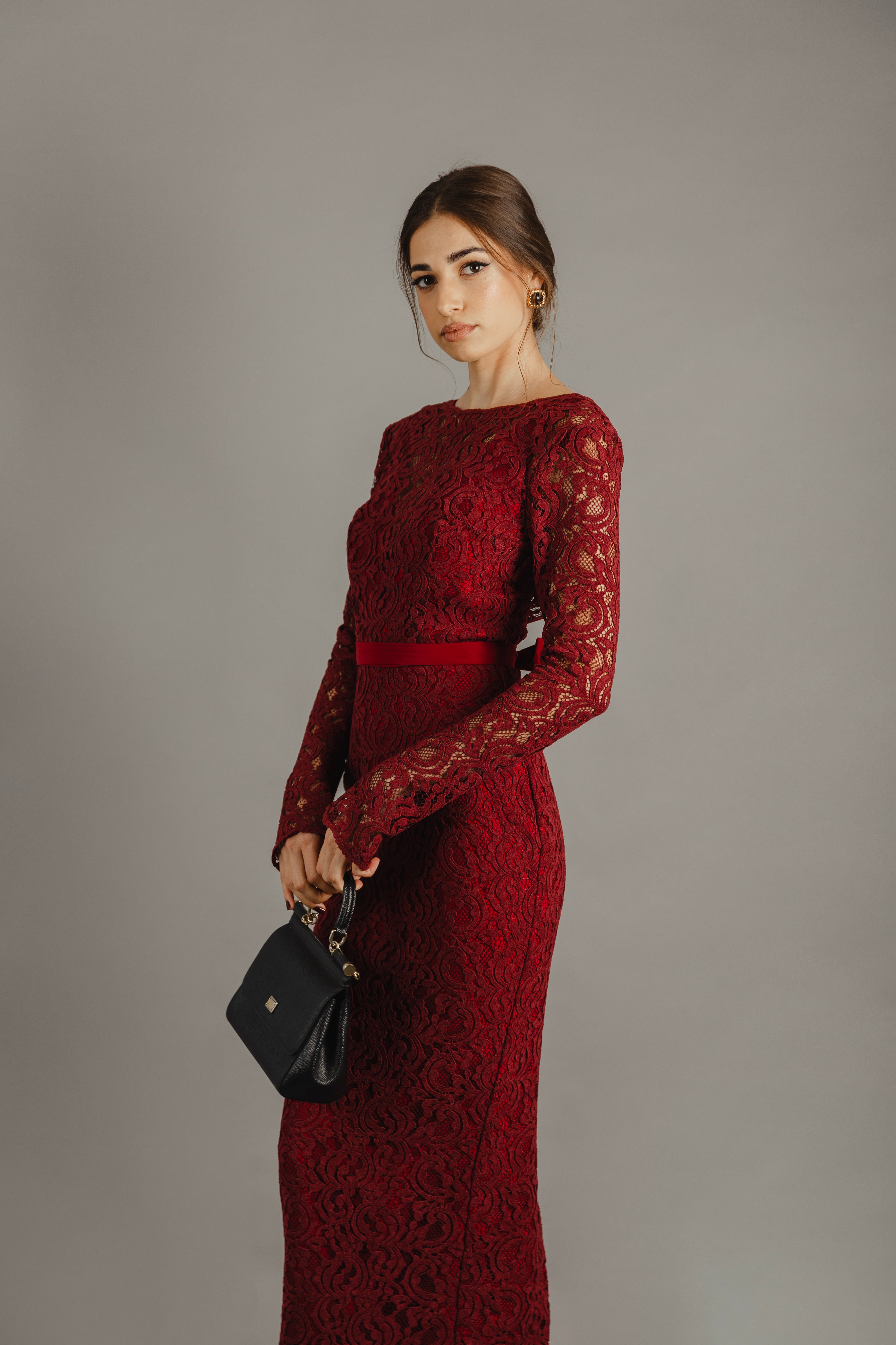 Julia Midi Dress - Burgundy