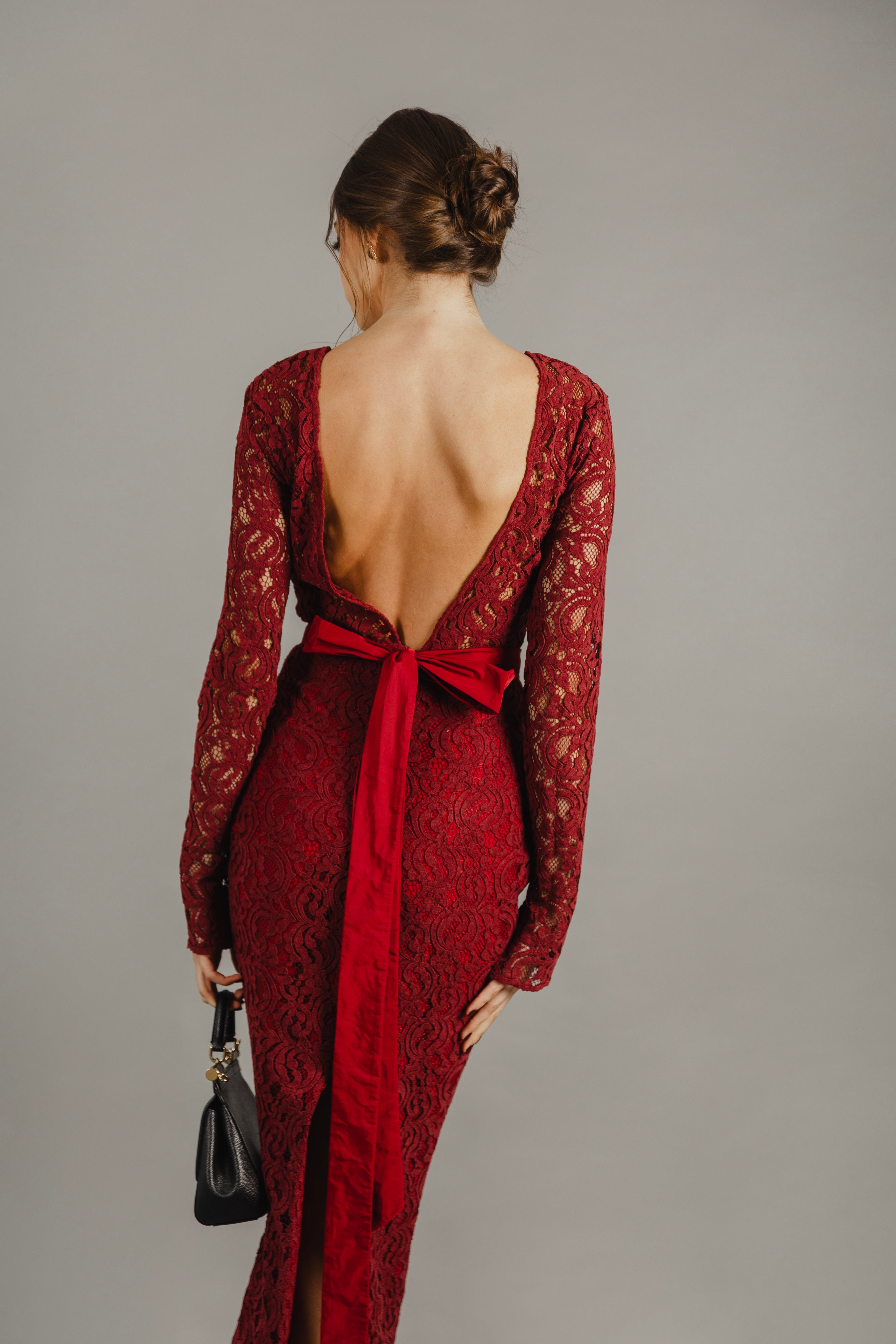 Julia Midi Dress - Burgundy