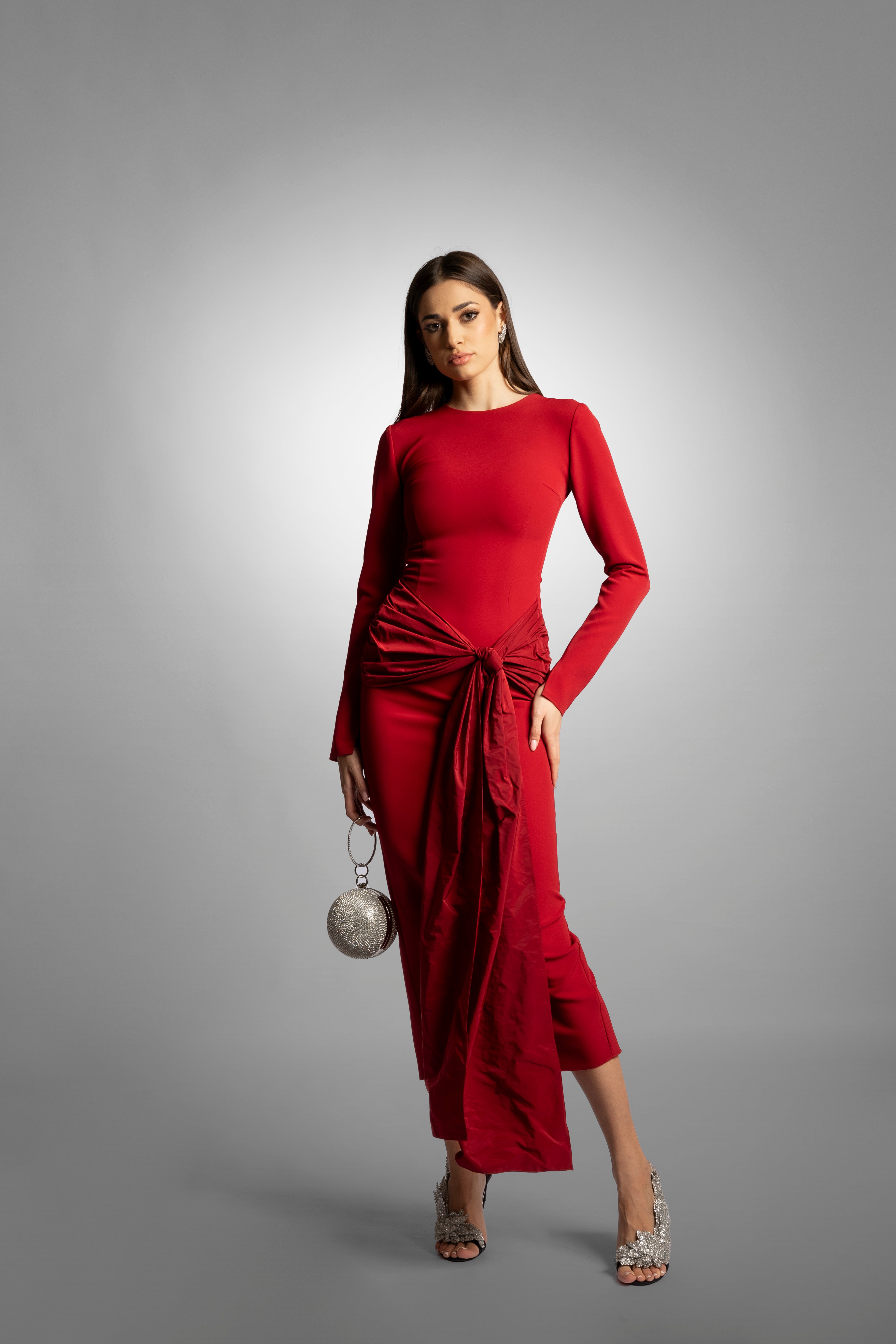 Sofia Midi Dress - Red