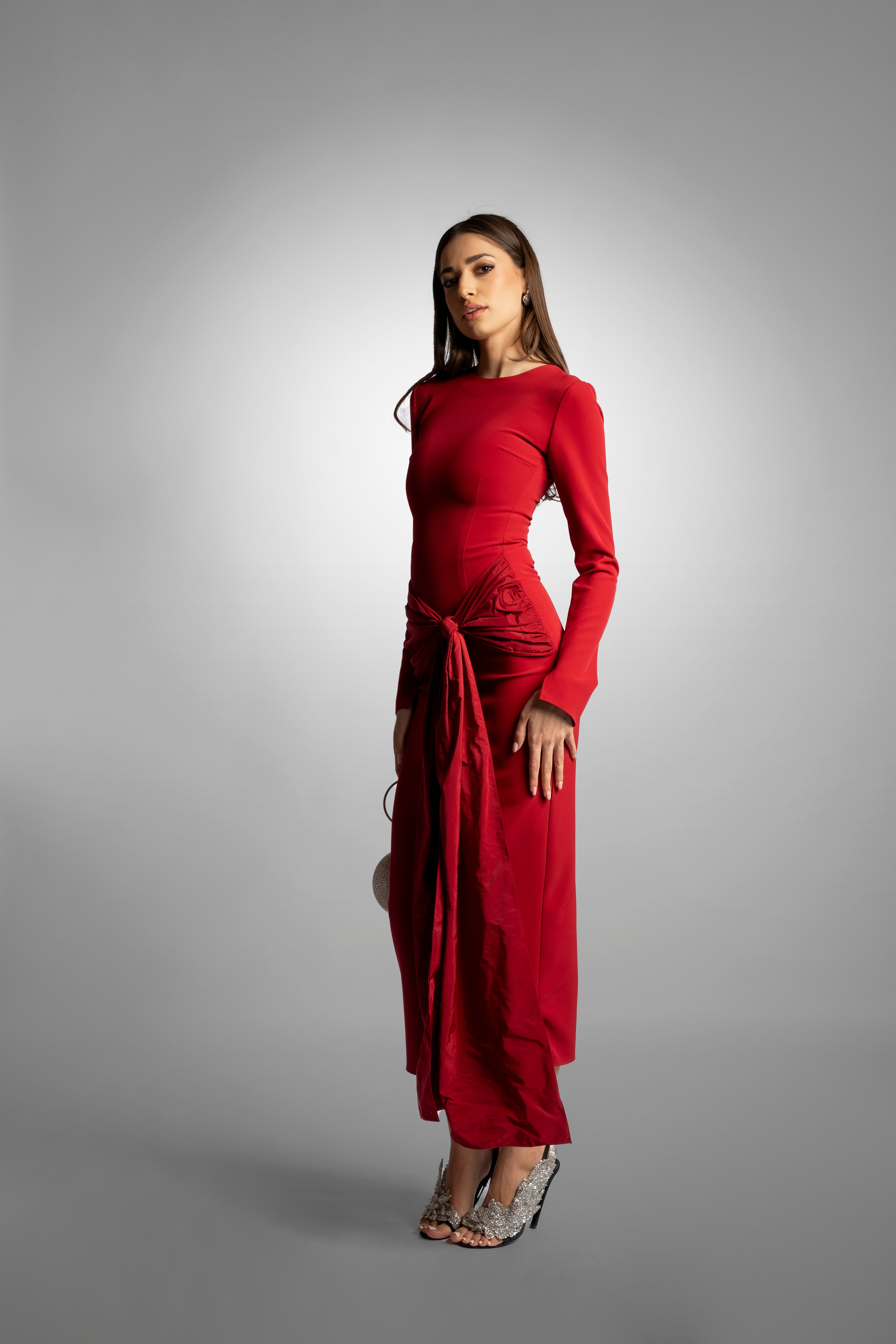 Sofia Midi Dress - Red