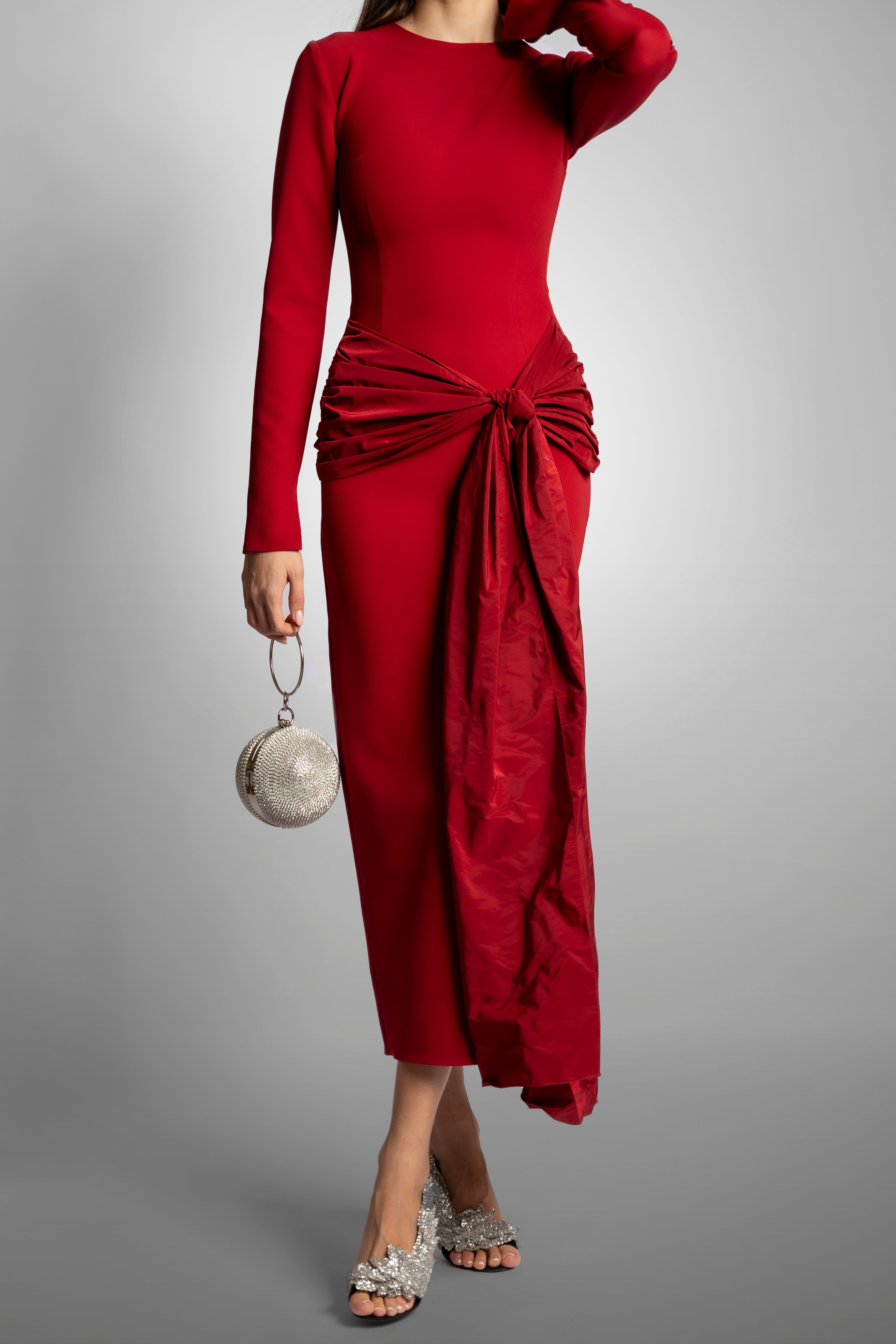 Sofia Midi Dress - Red