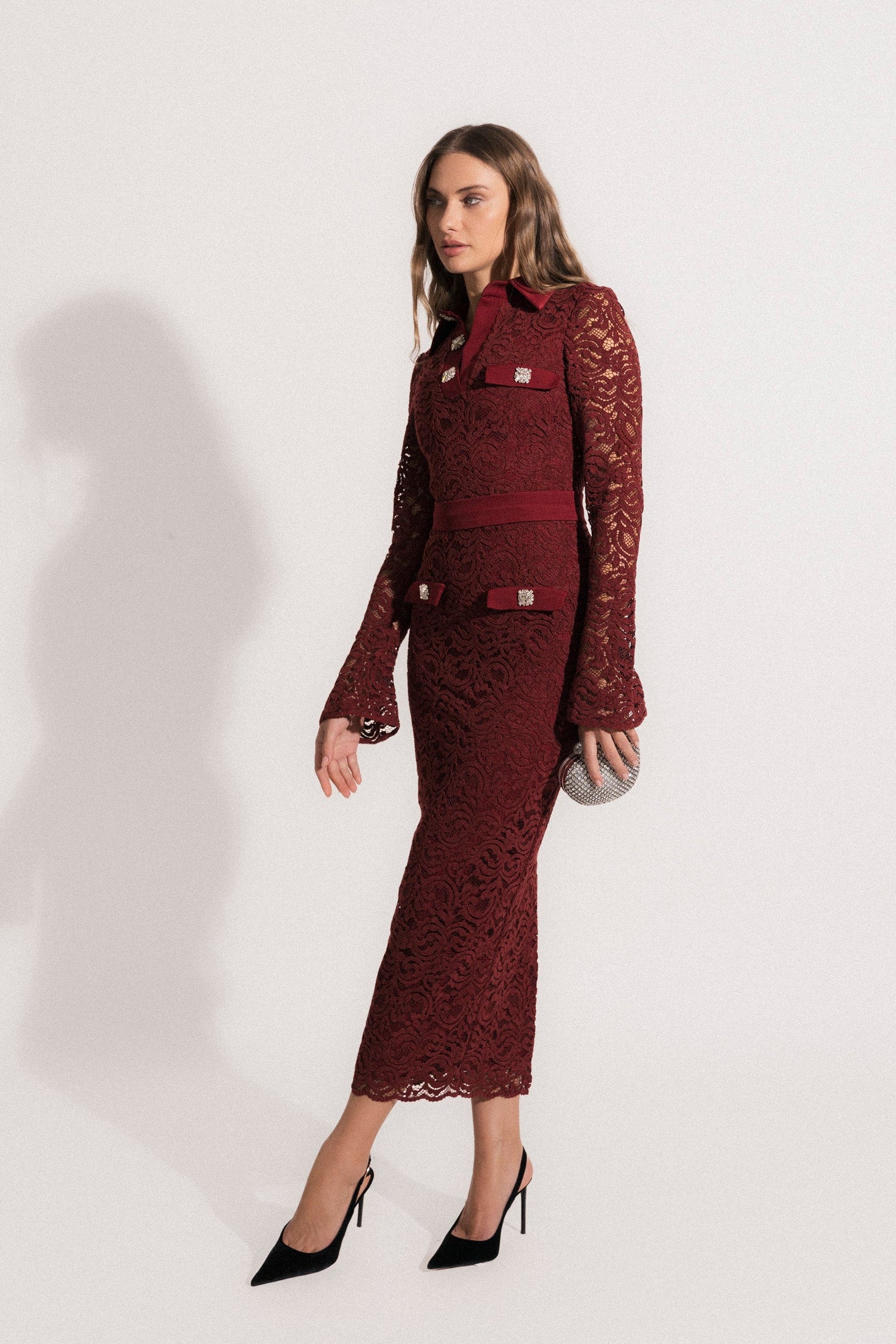 Sofia - Midi dress - Burgundy